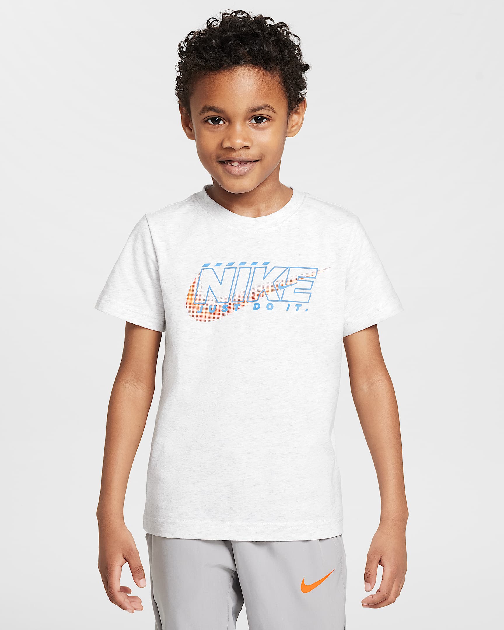Playera Rush Nation para niños talla pequeña Nike - Abedul jaspeado