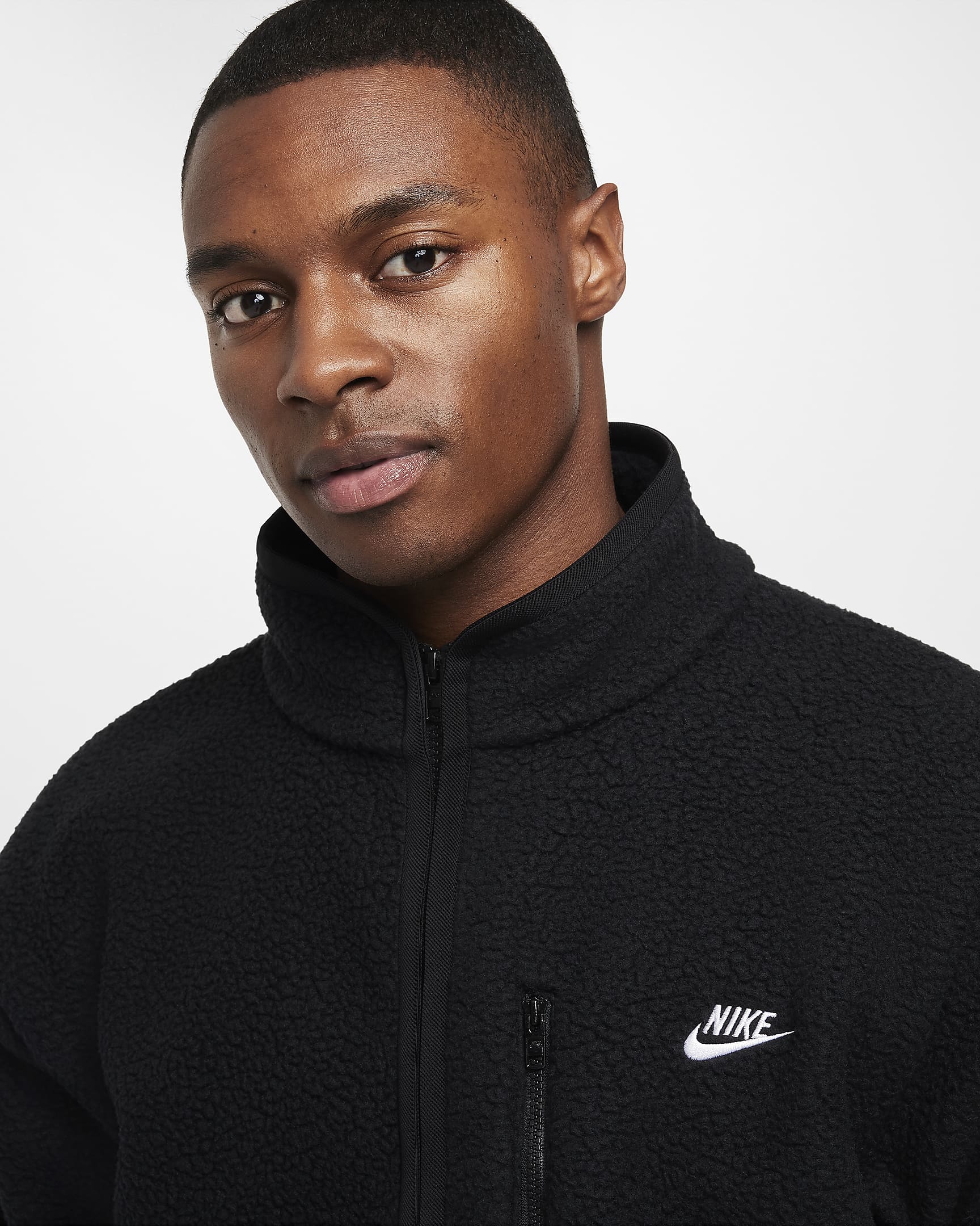 Nike Sportswear Club Men's Fleece Jacket - Black/White