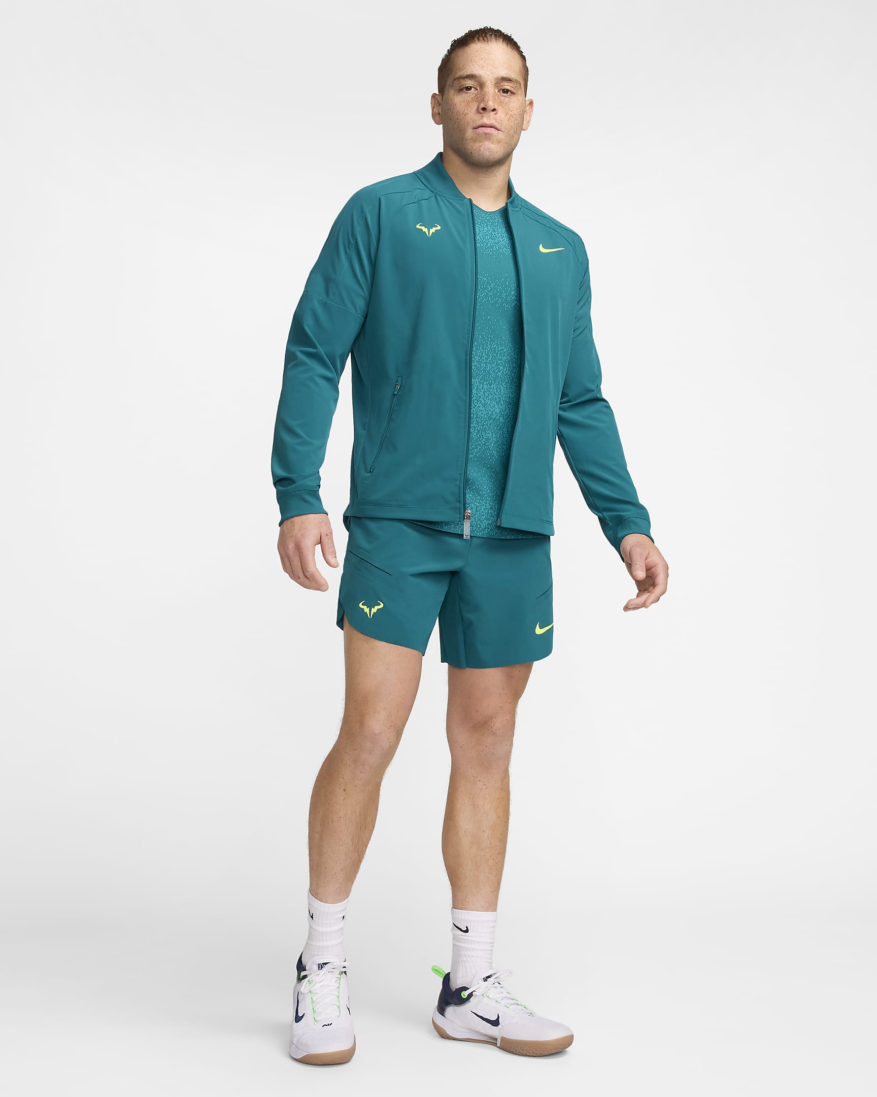 Nike Dri-FIT Rafa Men's Tennis Jacket - Geode Teal/Volt