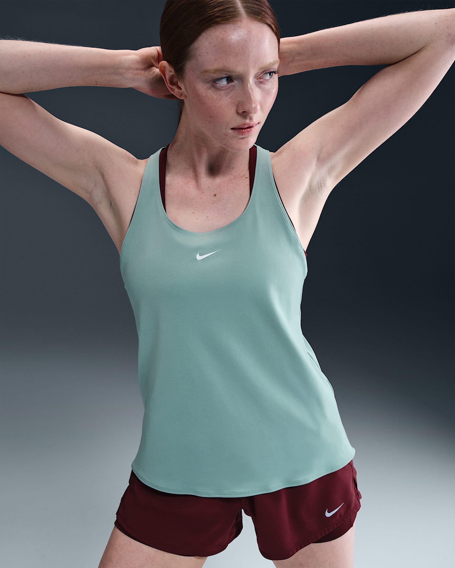 Nike Pro Women's Dri-FIT Tank Top - Cannon/White
