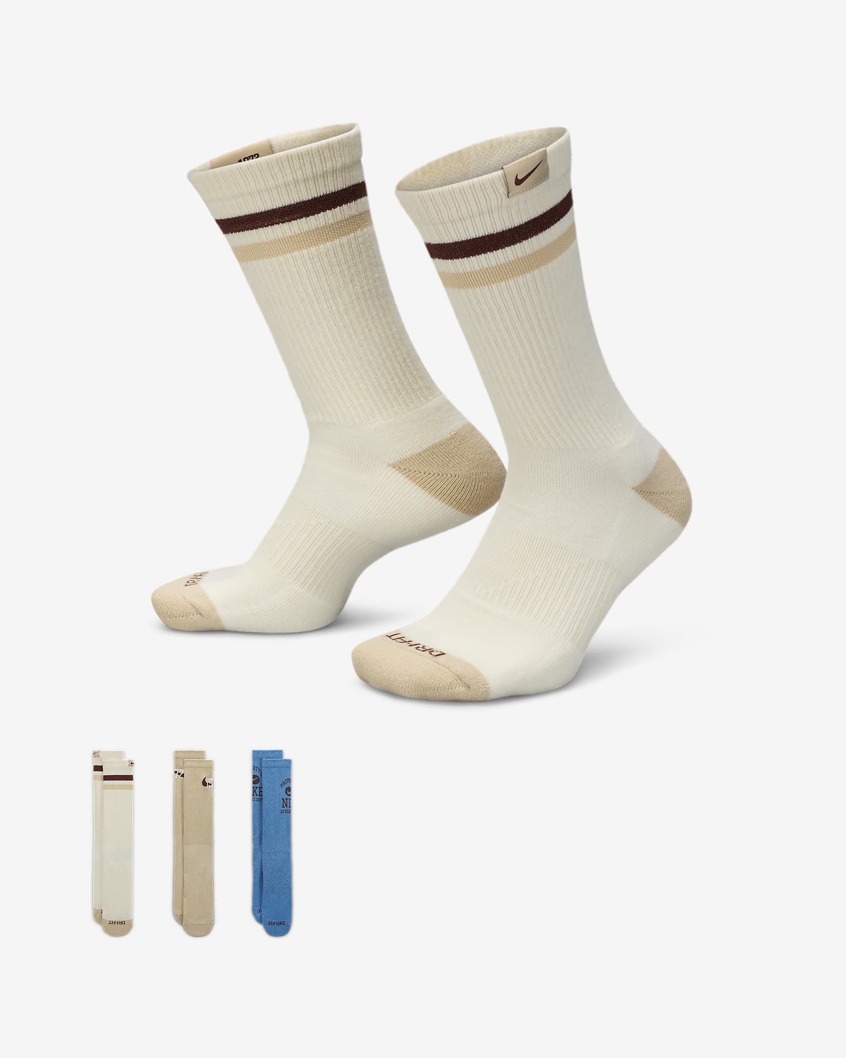 Nike Everyday Cushioned Crew Socks (3 Pairs) - Multi-Color