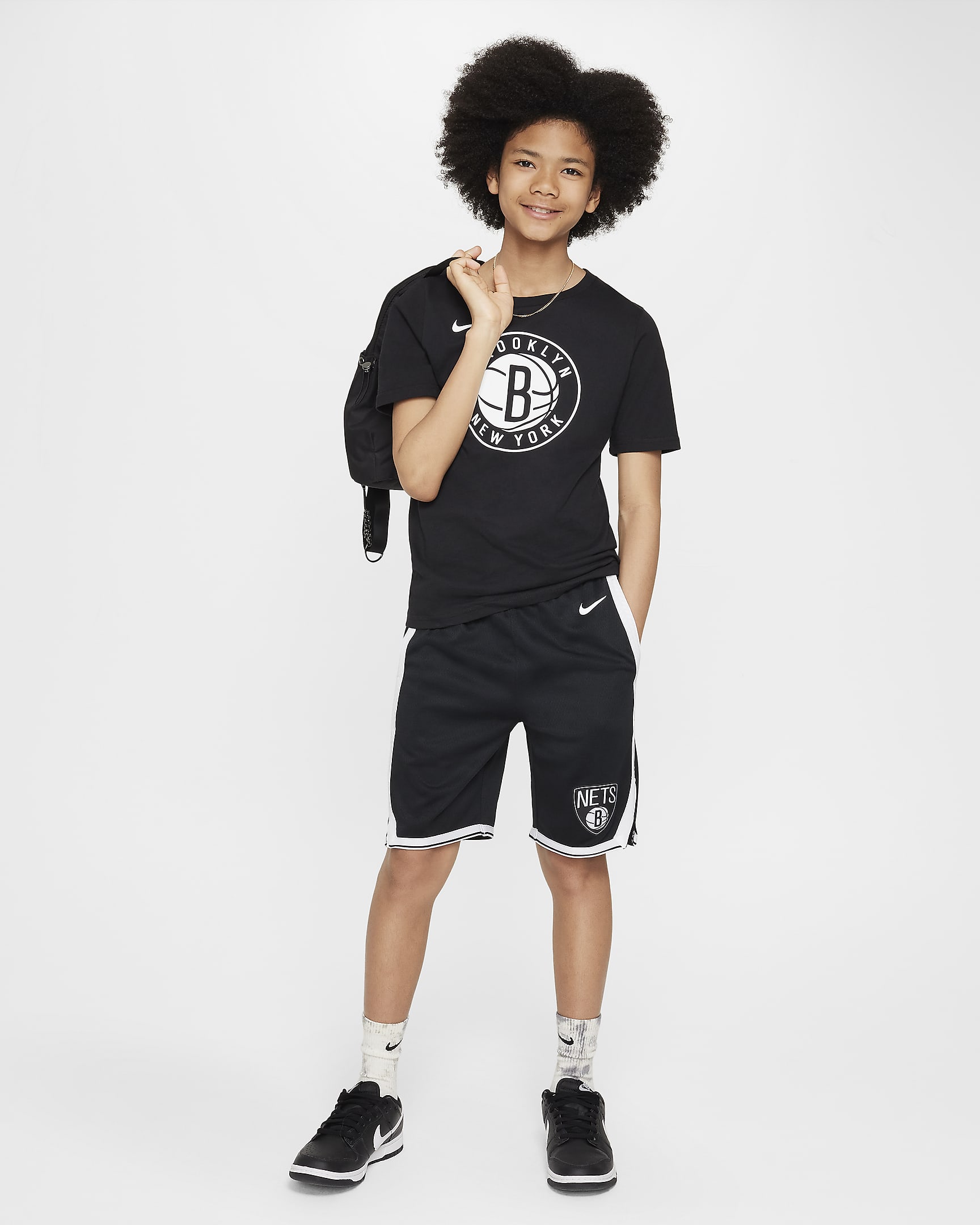 Brooklyn Nets 2023/24 Icon Edition Older Kids' (Boys') Nike NBA Swingman Shorts - Black