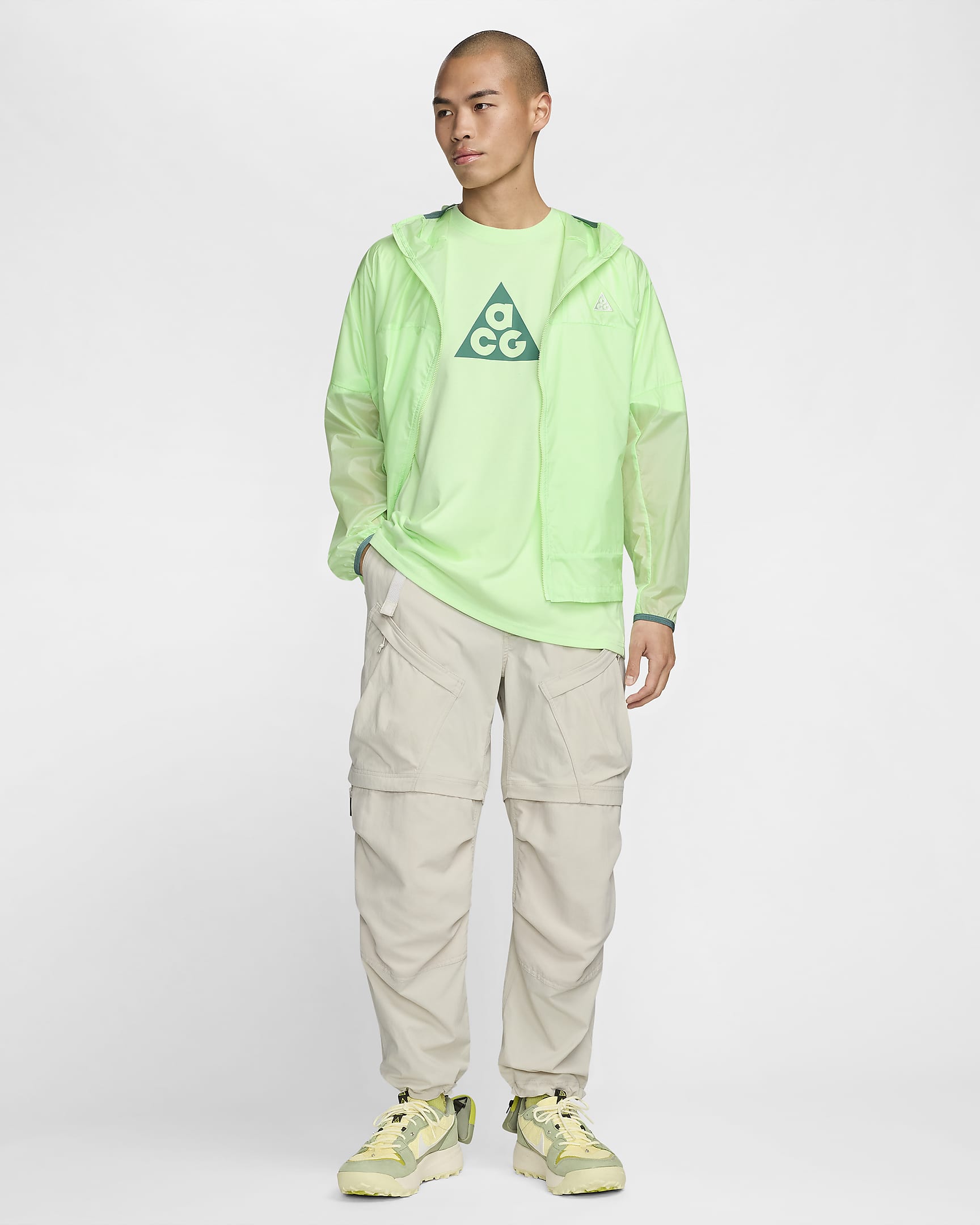 Nike ACG "Cinder Cone" Men's Windproof Jacket - Vapor Green/Bicoastal/Summit White