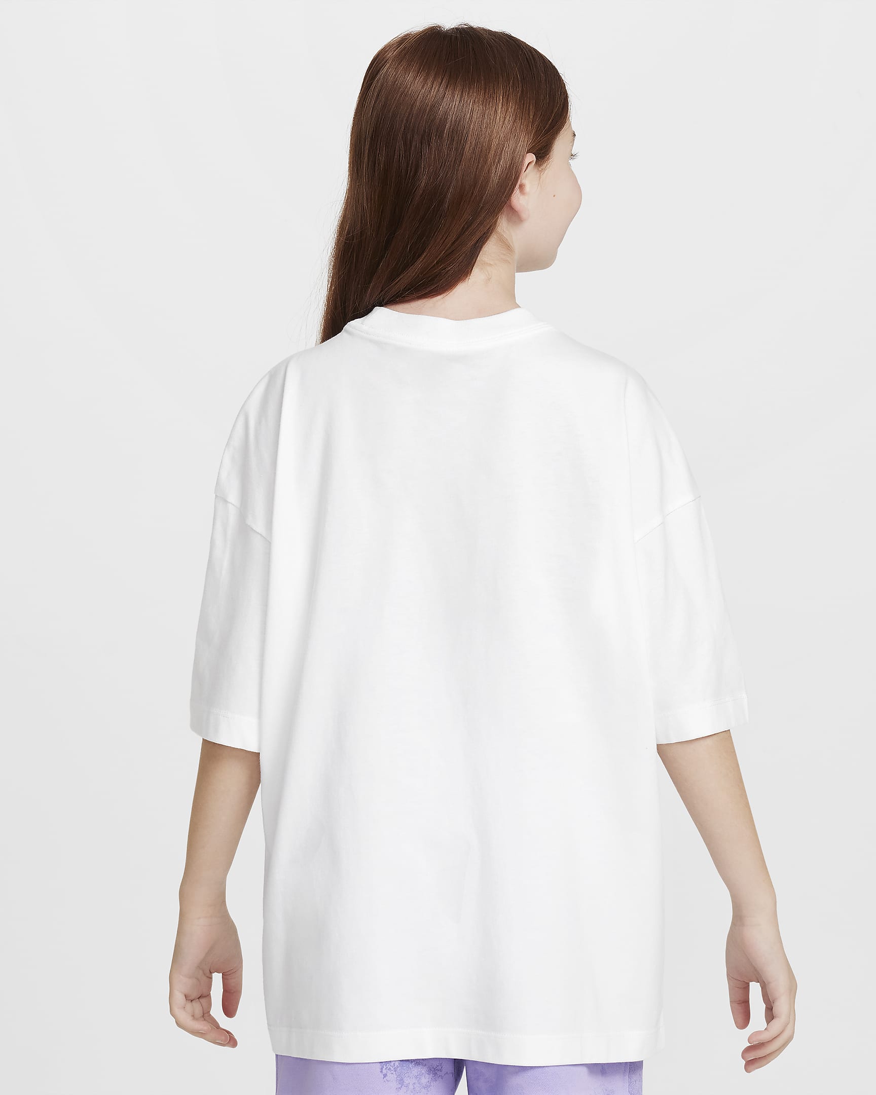 Playera oversized para niña talla grande Nike Sportswear - Blanco