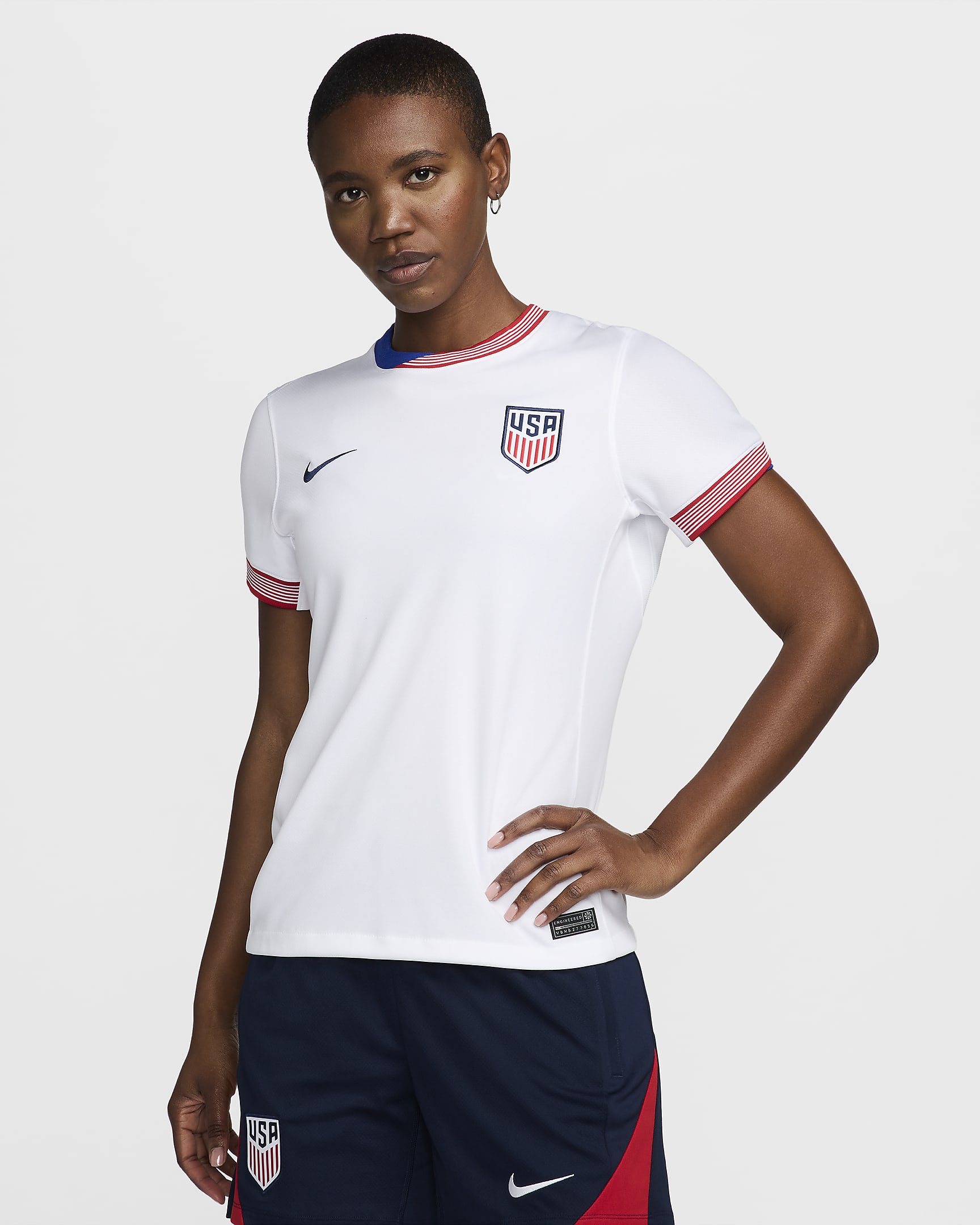 USMNT 2024 Stadium Home Nike Dri-FIT Replica-fodboldtrøje til kvinder - hvid/hvid