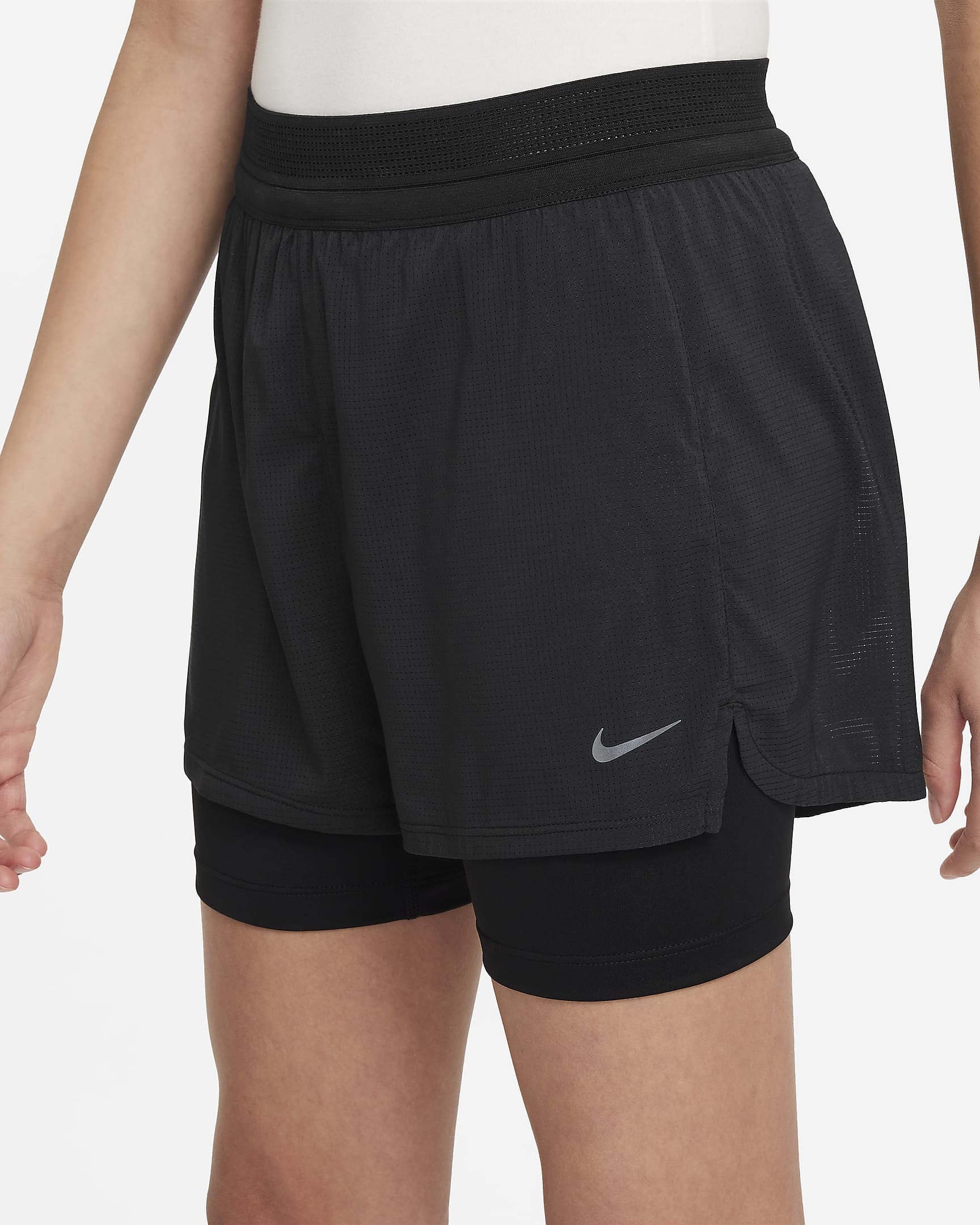 Short Nike Dri-FIT ADV pour ado (fille) - Noir/Noir/Noir