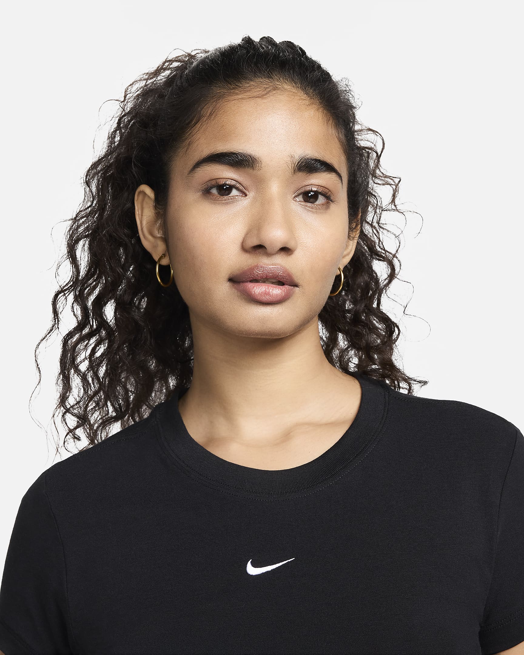 Γυναικείο T-Shirt Nike Sportswear Chill Knit - Μαύρο/Λευκό