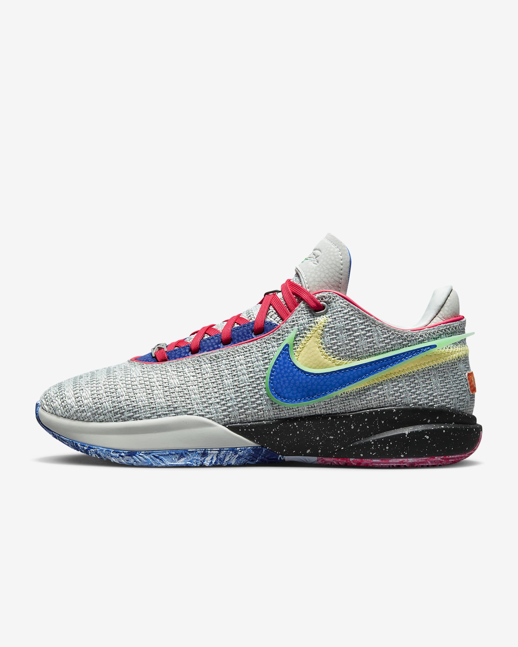 LeBron XX EP Basketball Shoes - Light Silver/Lemon Chiffon/Safety Orange/Hyper Royal