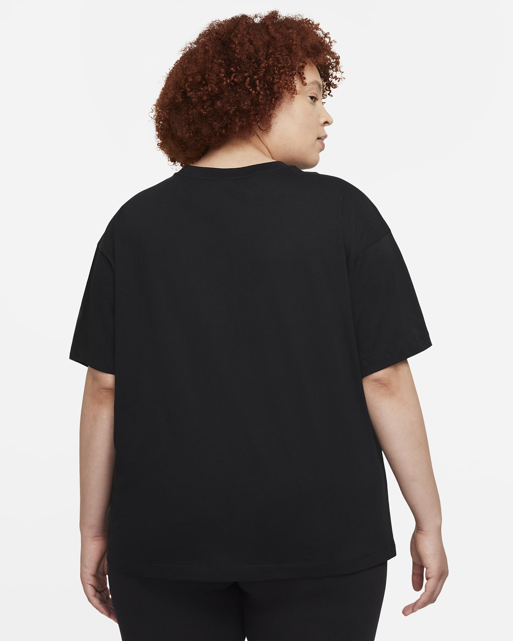 Nike Sportswear Essential Women's Oversized Short-Sleeve Top (Plus Size) - Black/White