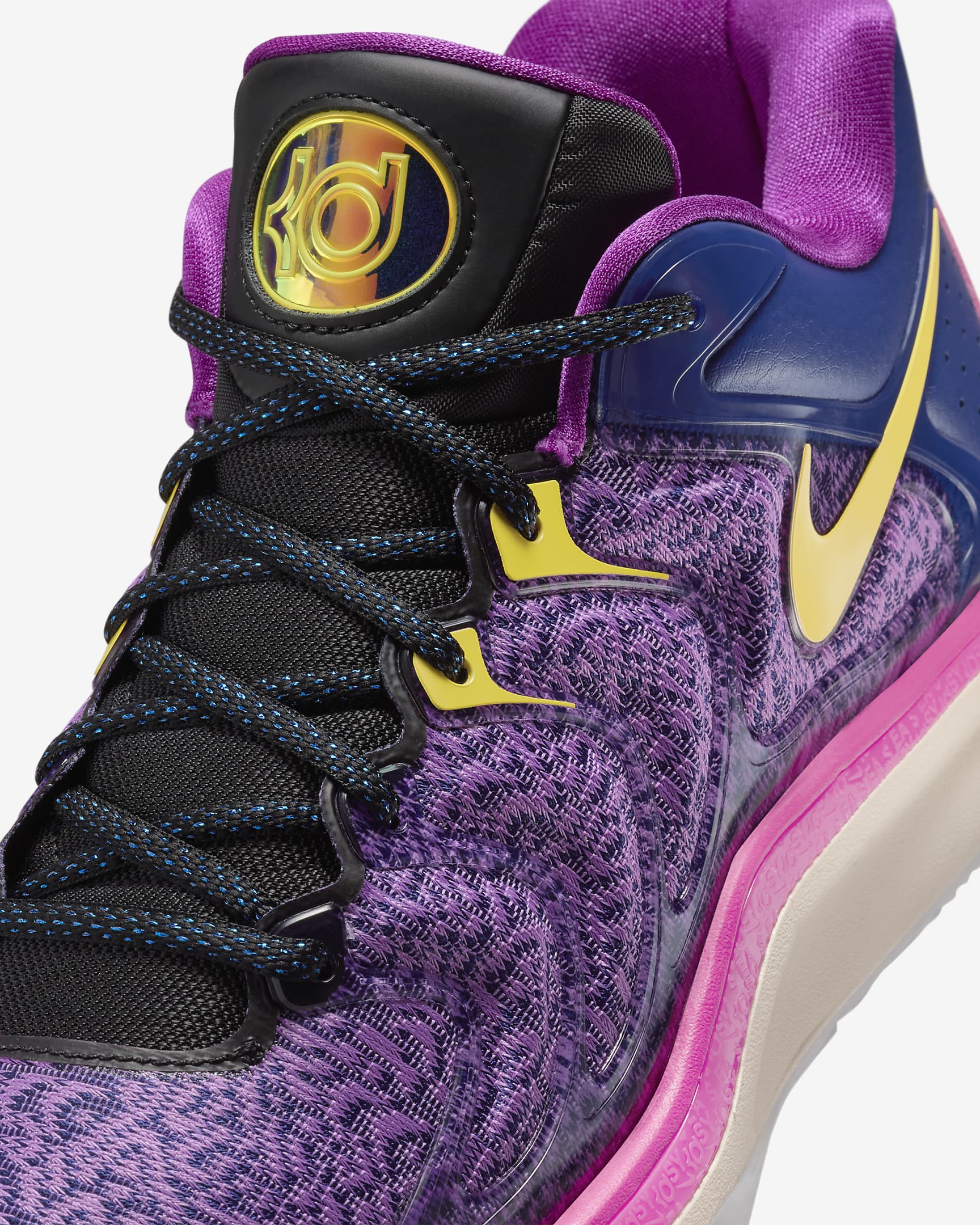 KD17-basketballsko - Deep Royal Blue/sort/Laser Fuchsia/Opti Yellow