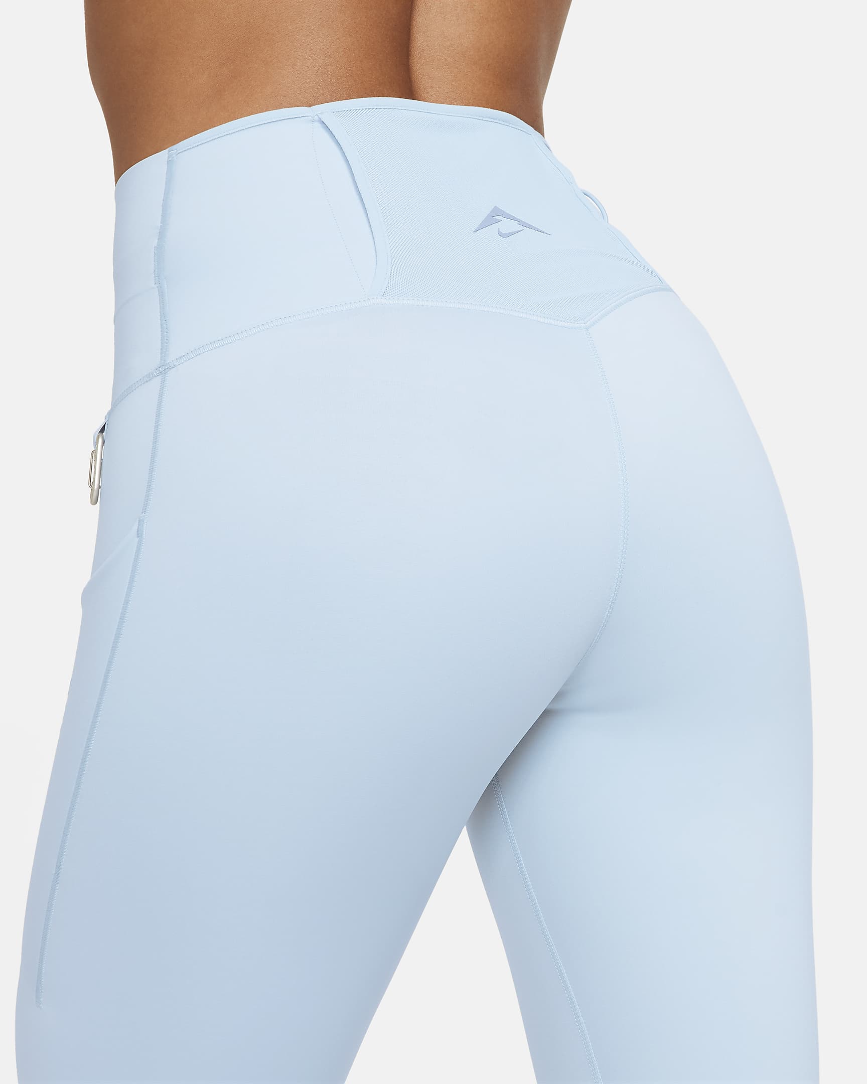 Nike Trail Go Women's Firm-Support High-Waisted 7/8 Leggings with Pockets - Light Armoury Blue/Light Orewood Brown/Khaki