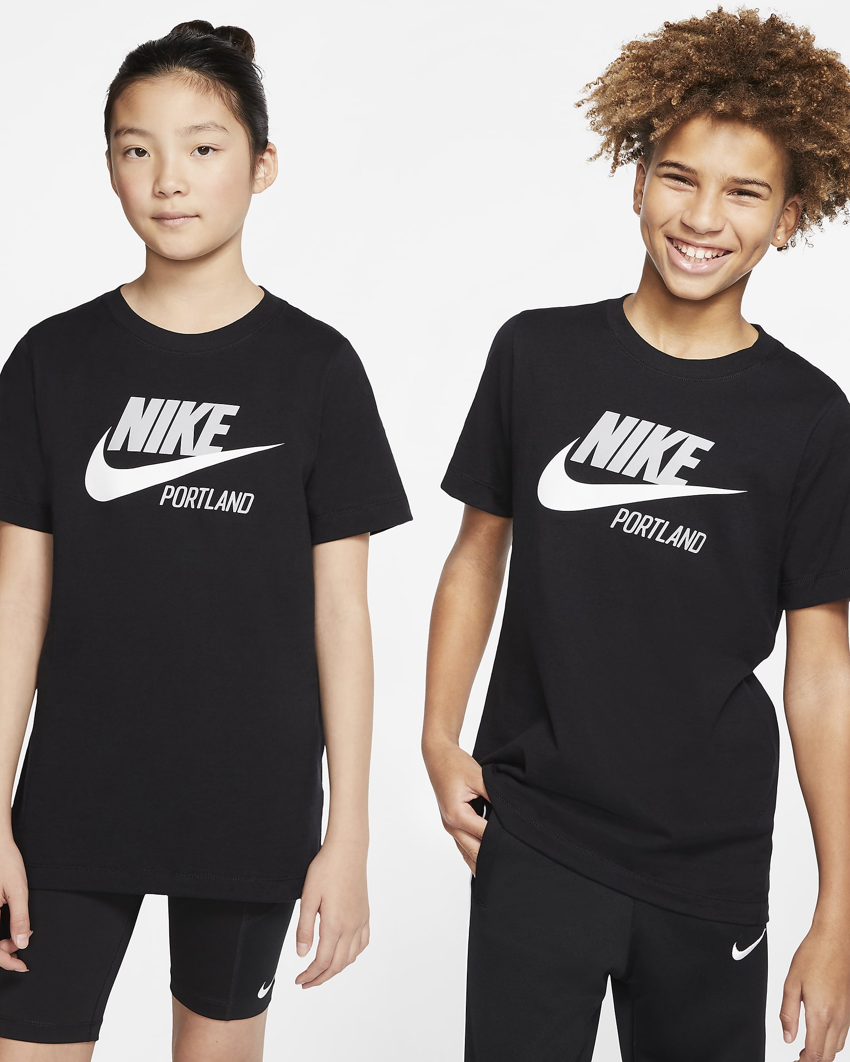 Nike Sportswear Portland Big Kids' T-Shirt - Black