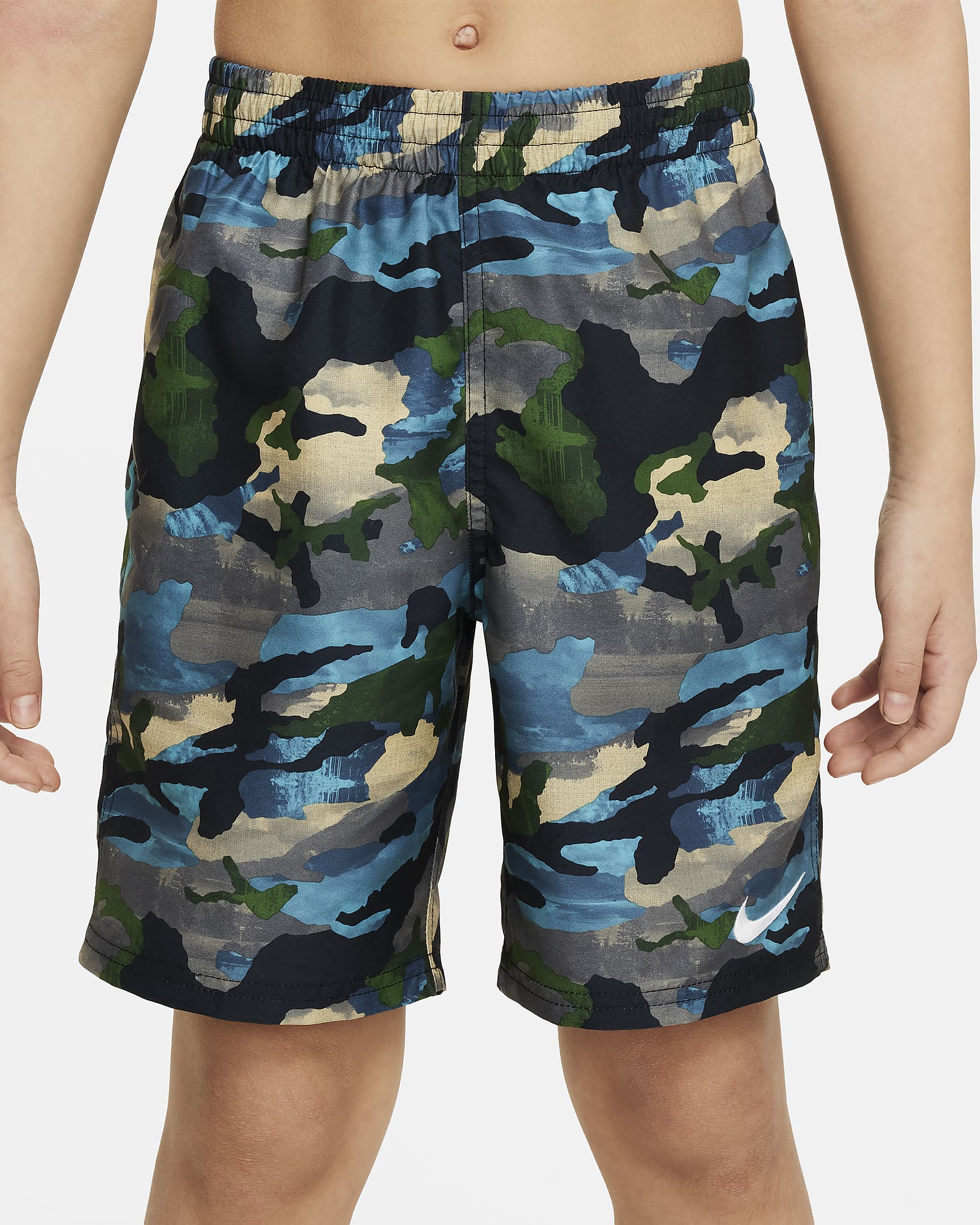 Shorts de voleibol de 18 cm para niño talla grande Natación Nike Classic Camo - Negro