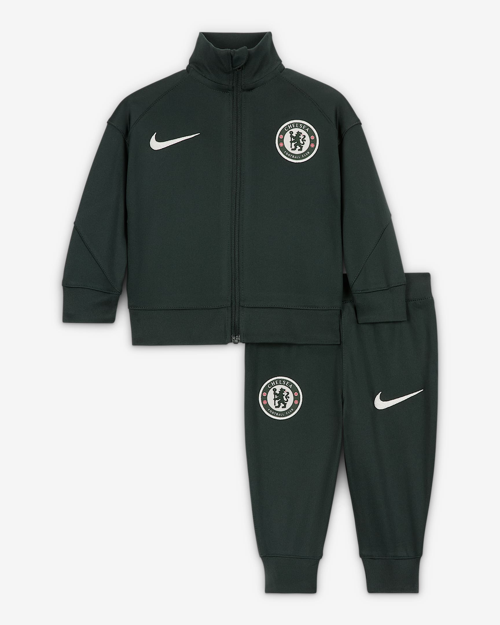 FC Chelsea Strike Nike Dri-FIT-Fußball-Tracksuit aus Strickmaterial (Babys/Kleinkinder) - Outdoor Green/Phantom