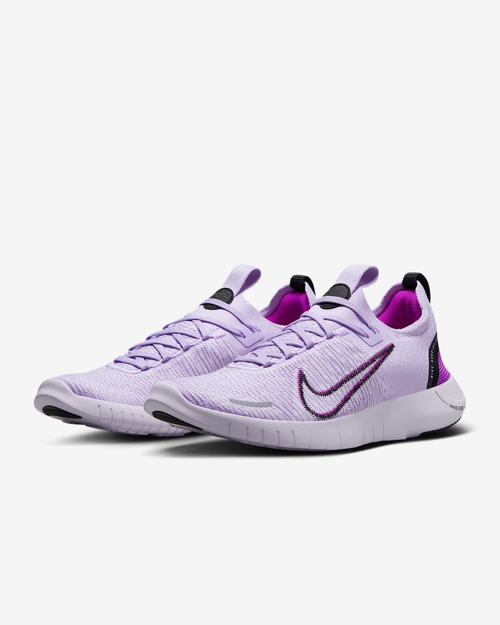 Nike Free RN NN Womens Road Running Shoes (DX6482-009 Photon Dust/Platinum Tint/Hyper Violet/Black) Size 9.5 main image 1