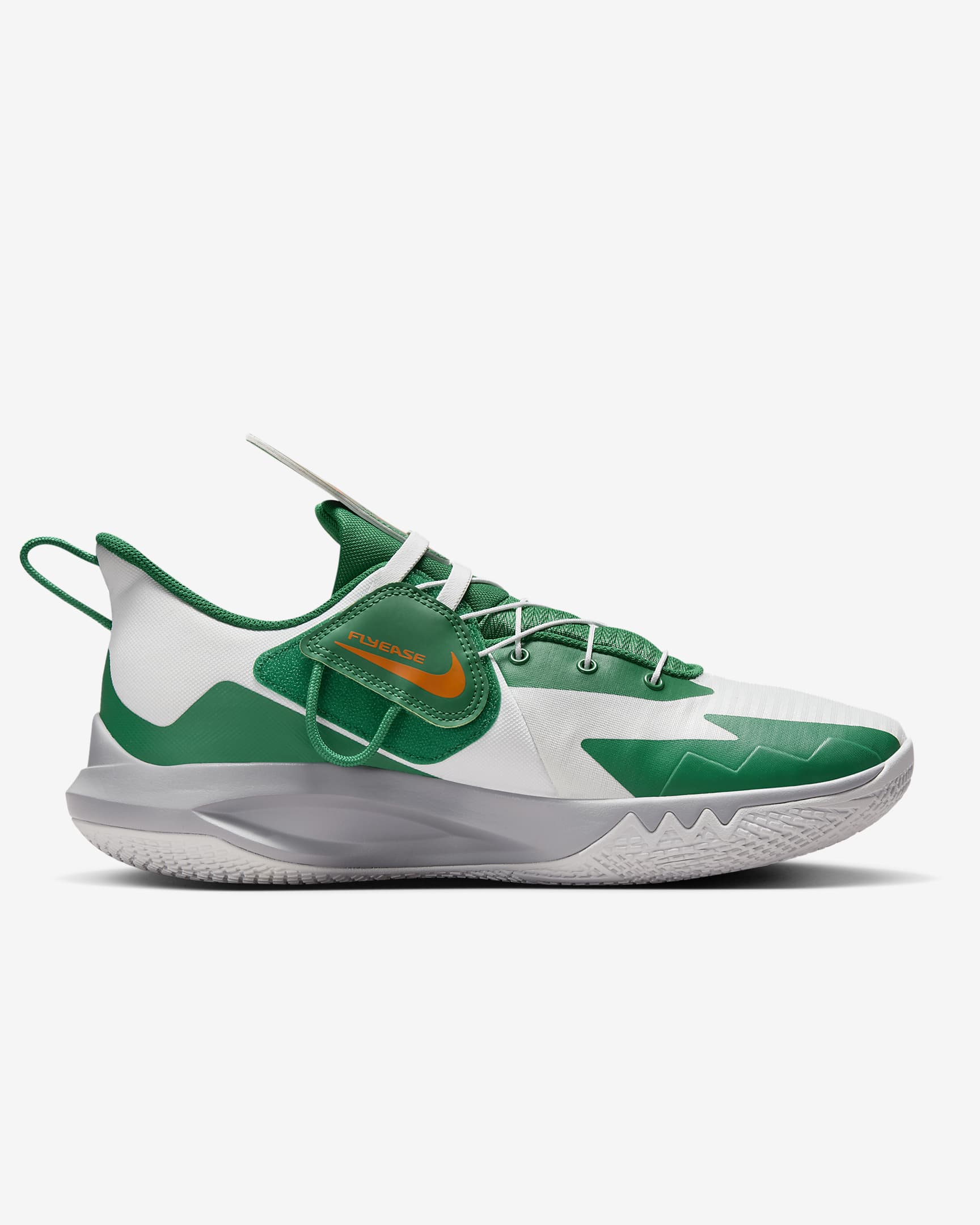 Nike Precision 6 FlyEase Basketball Shoes - White/Malachite/Sundial/Safety Orange