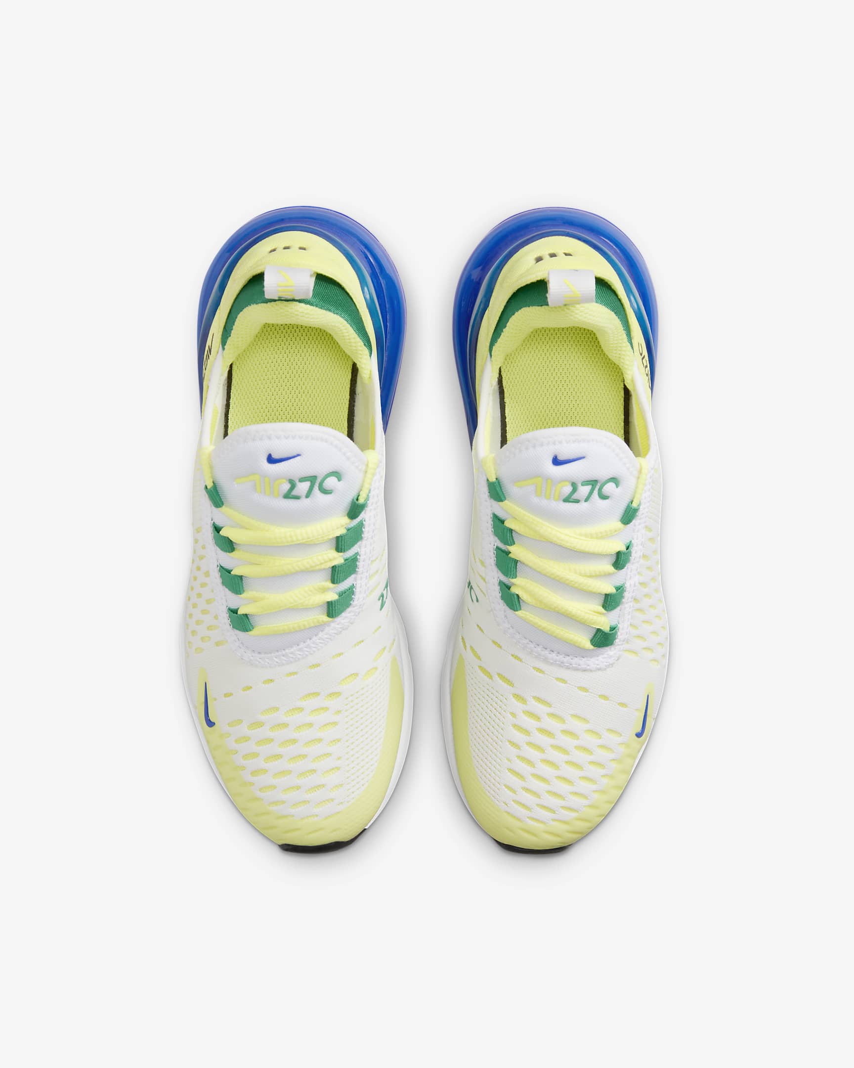 Nike Air Max 270 Big Kids' Shoes - White/Light Lemon Twist/Stadium Green/Game Royal