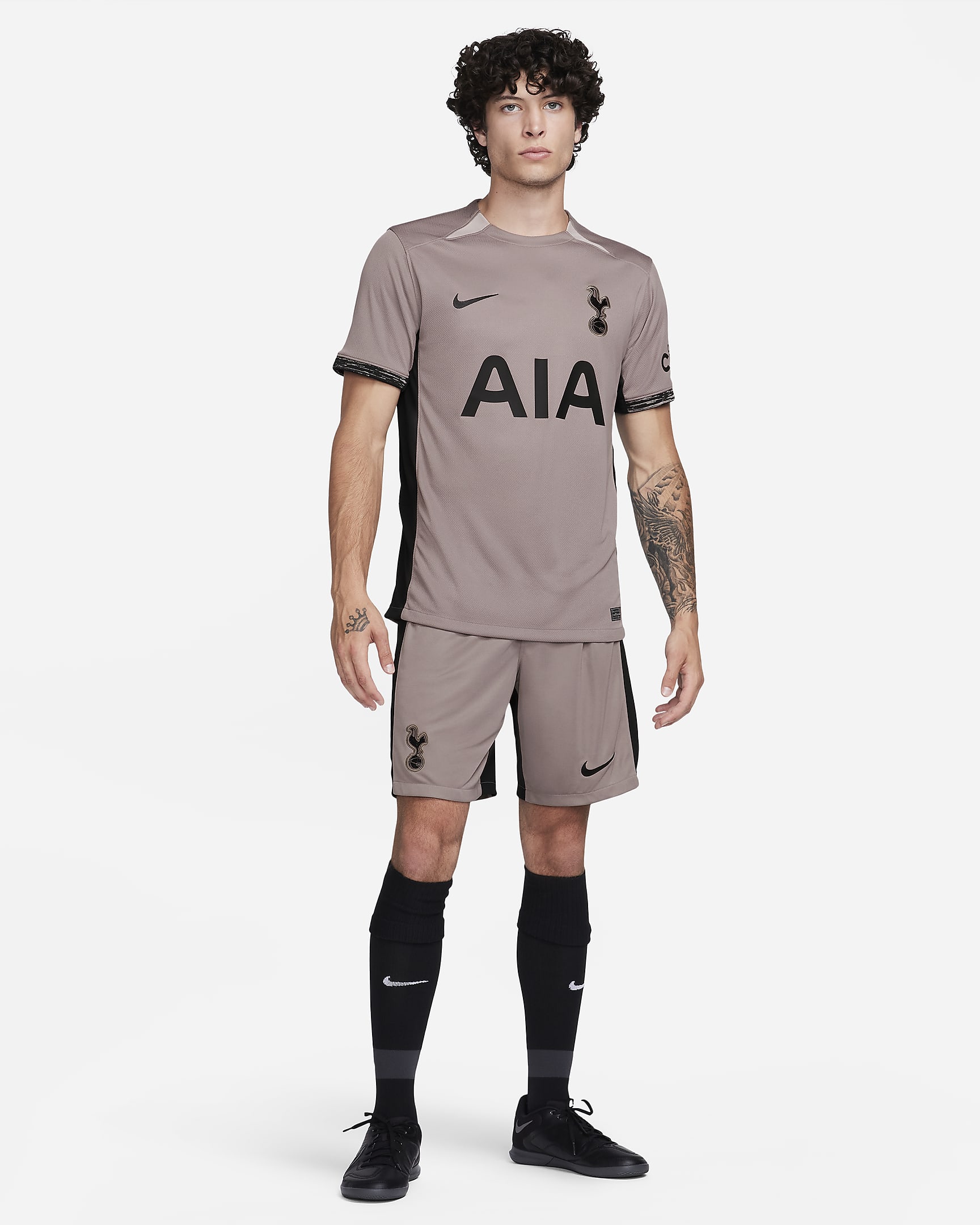 Tottenham Hotspur 2023/24 Stadium Derde Nike Dri-FIT voetbalshirt voor heren - Taupe Haze/Diffused Taupe/Zwart