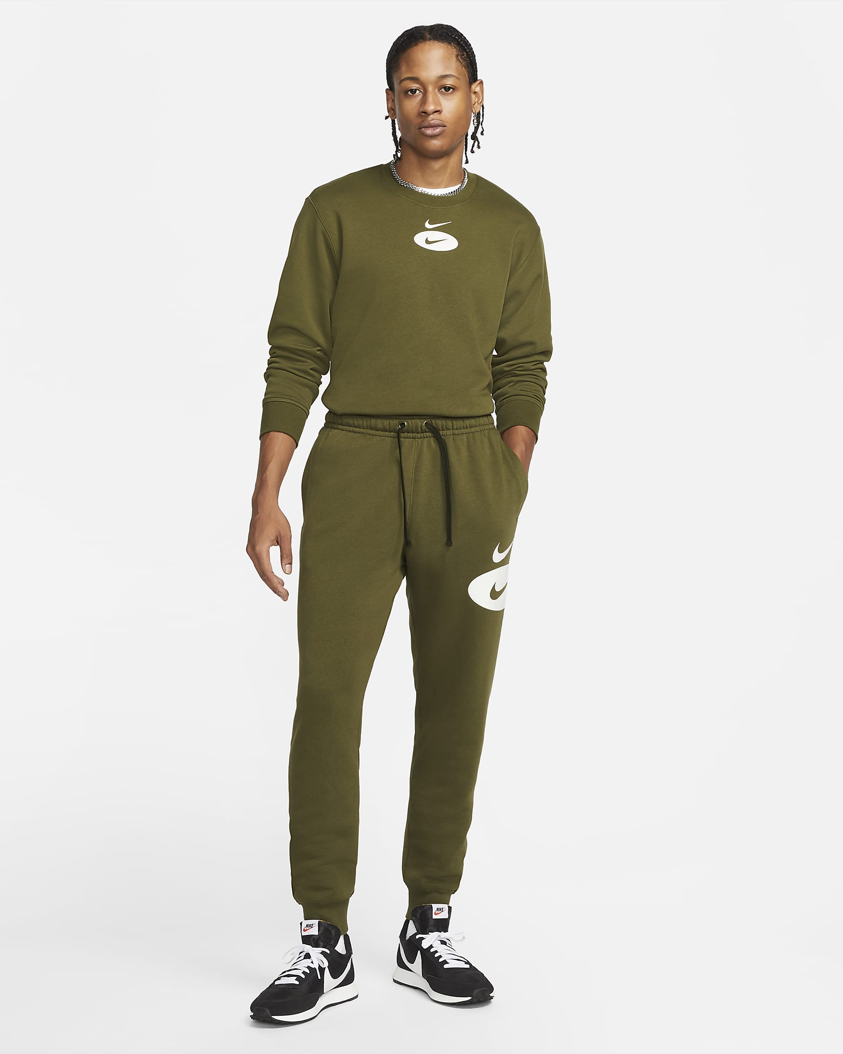 Nike Sportswear Swoosh League Men's Fleece Trousers - Rough Green