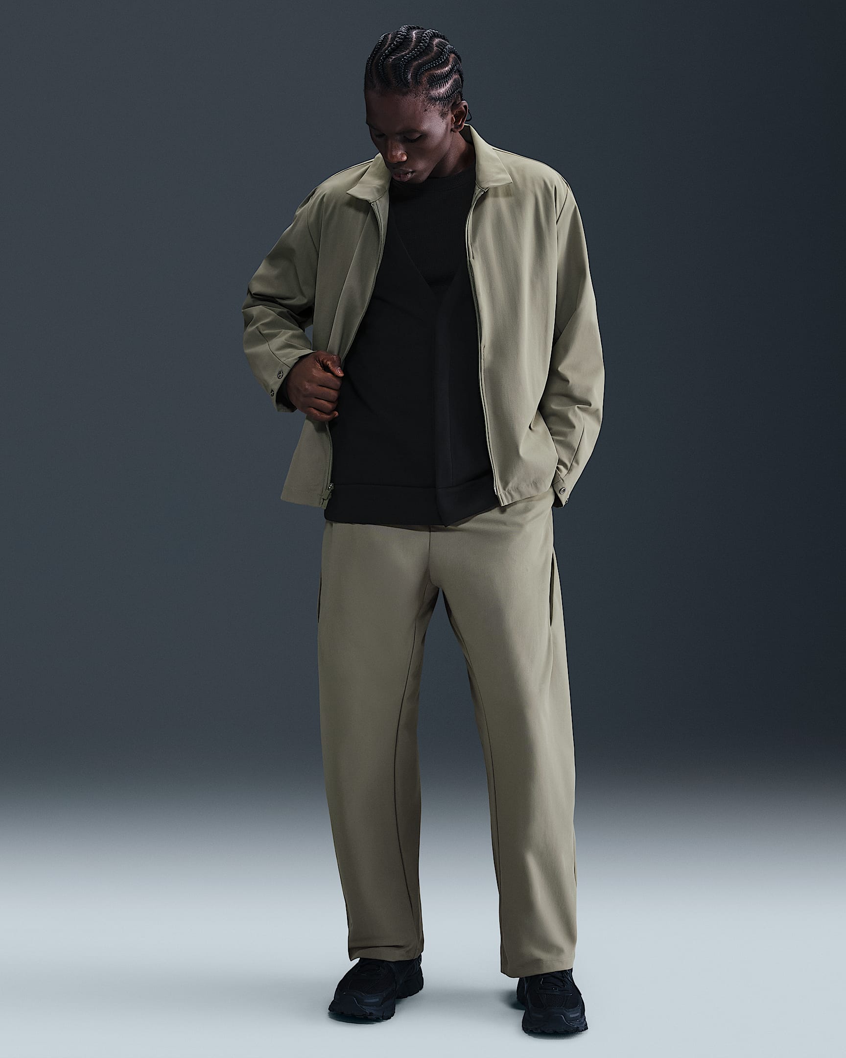 Nike 24.7 PerfectStretch Men's Dri-FIT UV Loose-Fit Utility Pants - Light Army/Steel Green