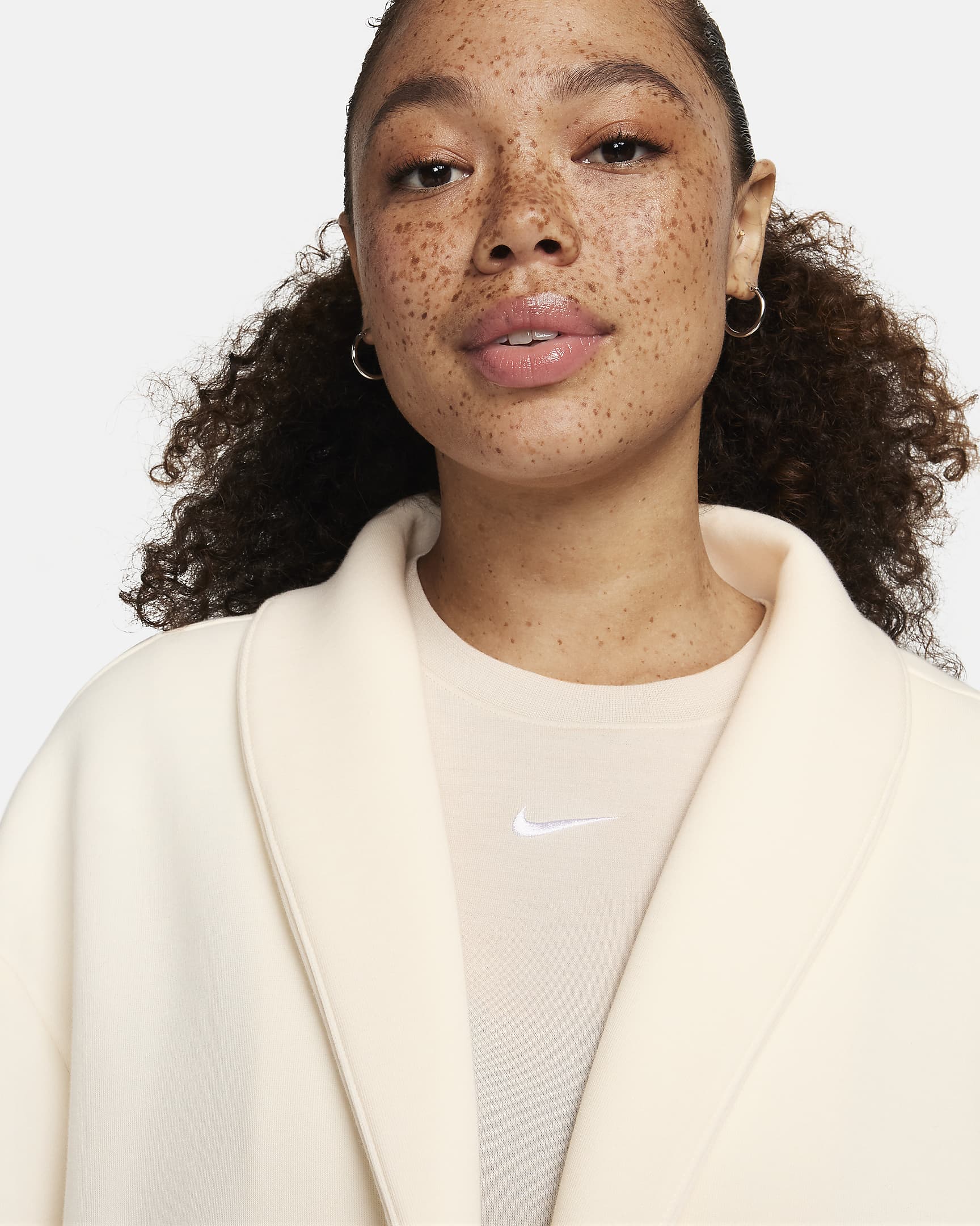 Veste oversize stylée Nike Sportswear Tech Fleece pour femme - Pale Ivory/Noir