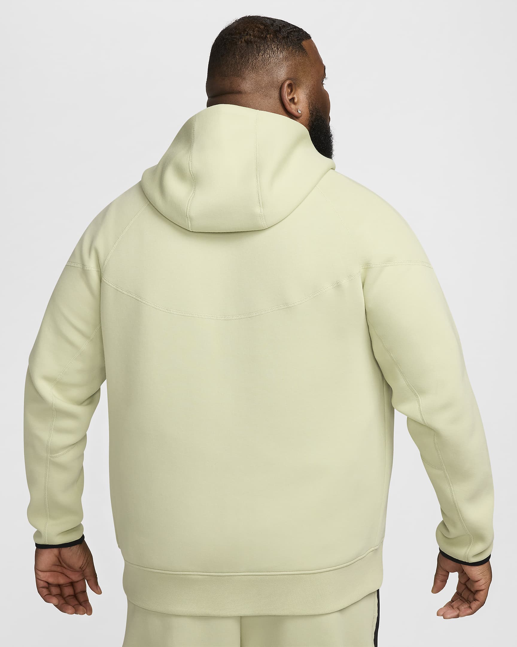 Huvtröja med hel dragkedja Nike Sportswear Tech Fleece Windrunner för män - Olive Aura/Svart