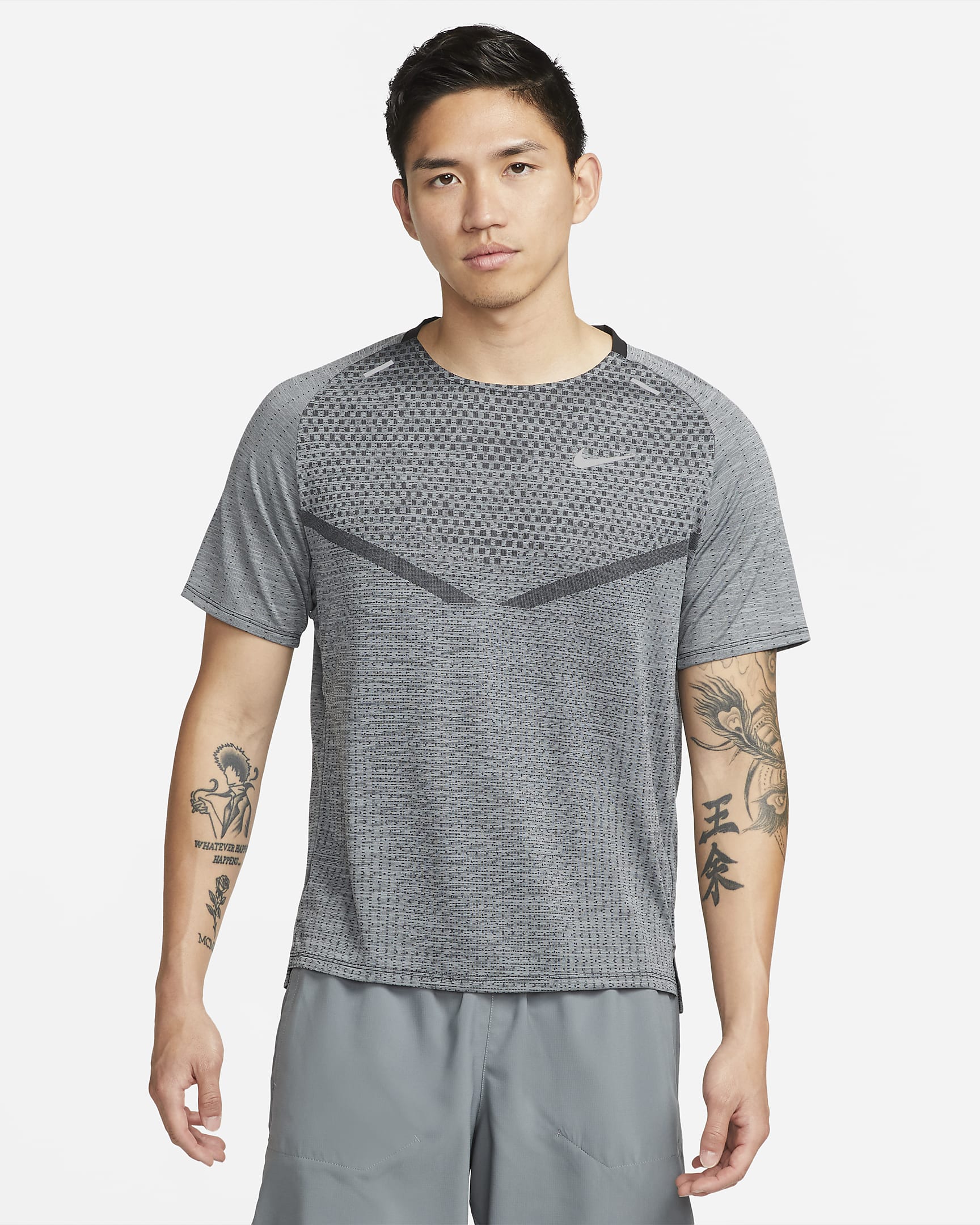 Nike Dri-FIT ADV TechKnit Ultra Men's Short-Sleeve Running Top - Black/Smoke Grey