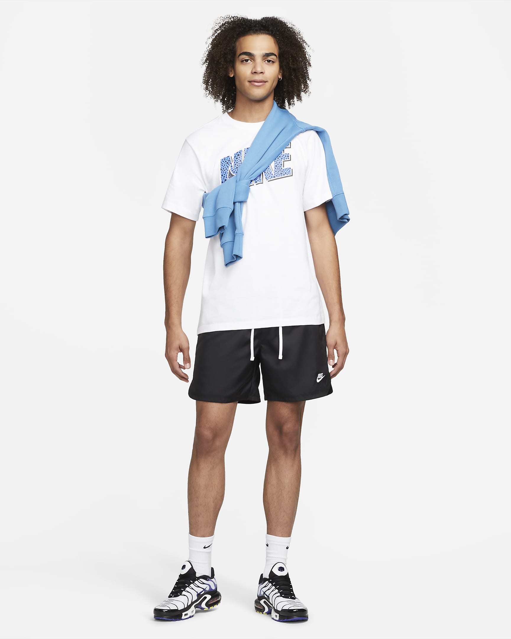 Short Flow tissé doublé Nike Sportswear Sport Essentials pour Homme - Noir/Blanc