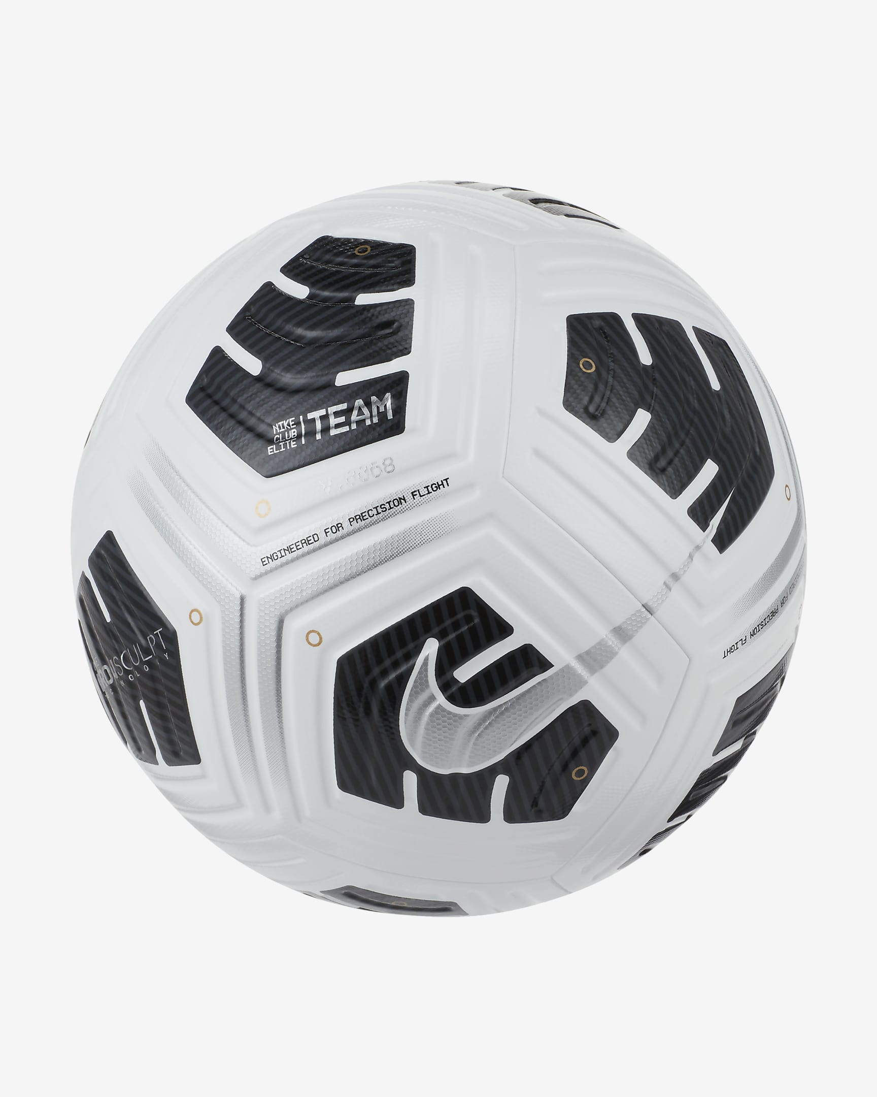 Pallone da calcio Nike Club Elite Team - Bianco/Nero/Argento metallizzato