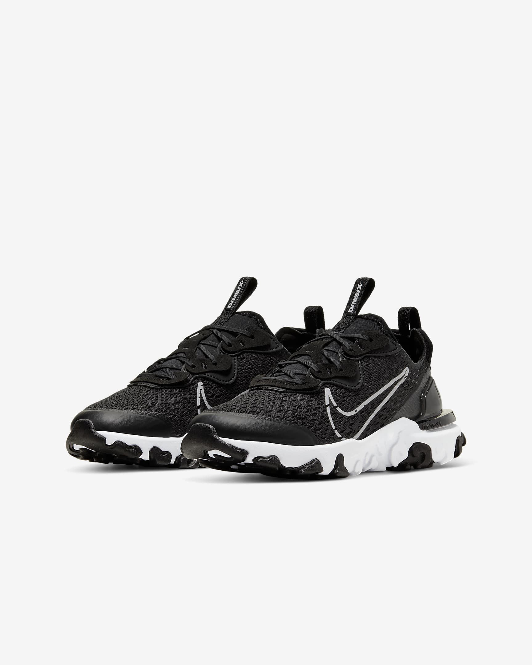 Nike React Vision Older Kids' Shoes - Black/Black/White