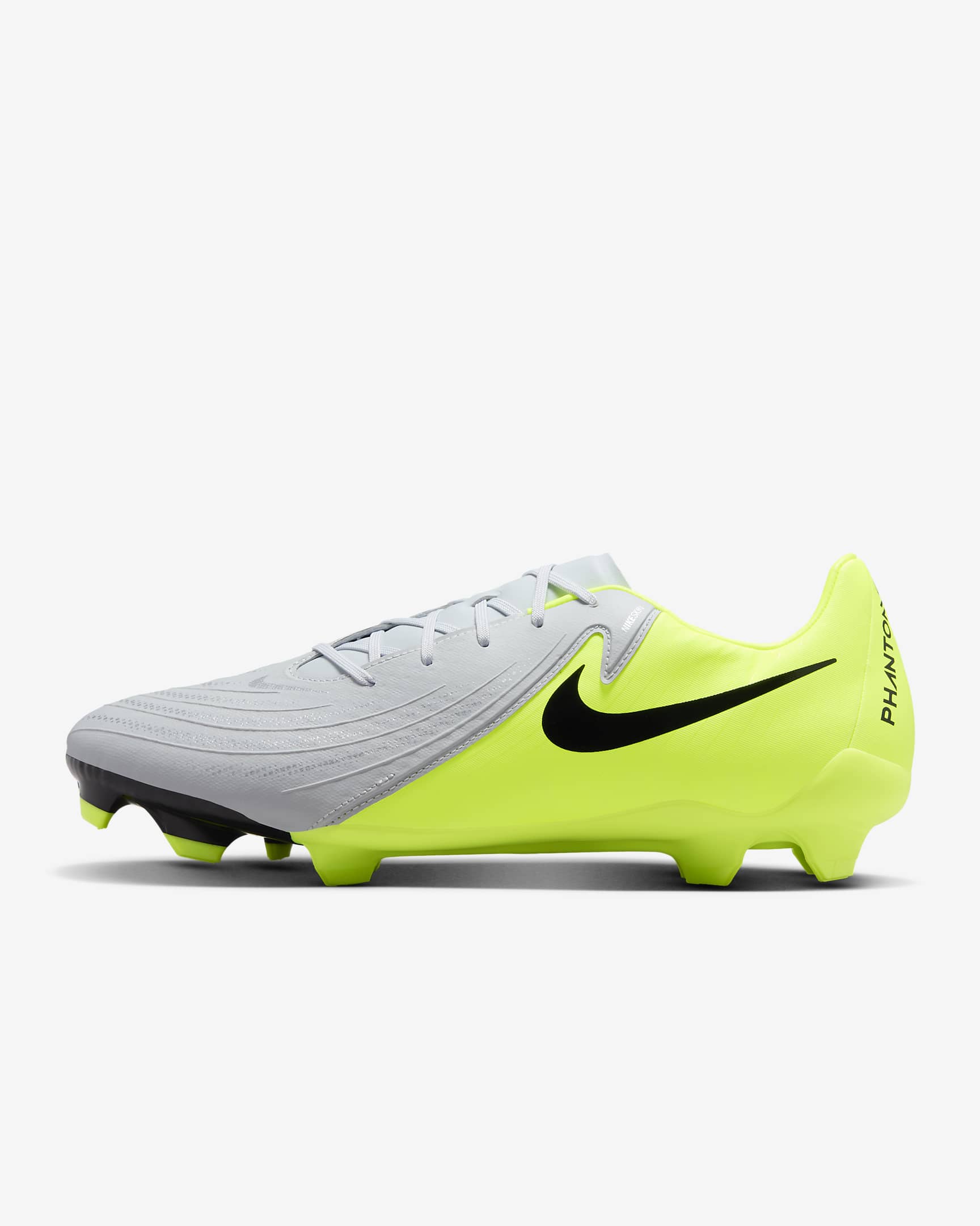 Nike Phantom GX 2 Academy Botes de futbol de perfil baix per a terrenys diversos - Platejat metal·litzat/Volt/Negre