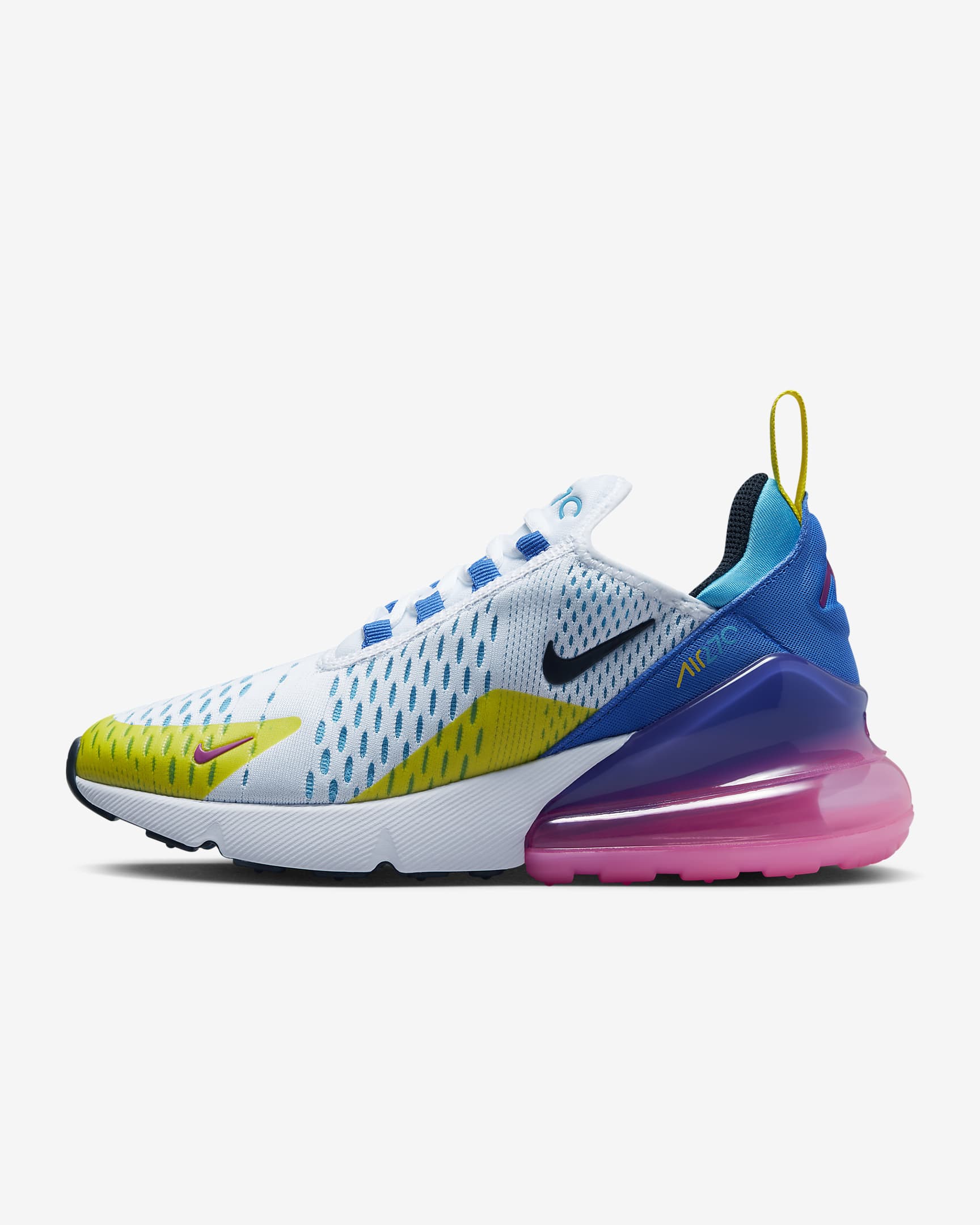 Calzado para niños grandes Nike Air Max 270 - Blanco/Hiperroyal/Hechizo rosa/Negro