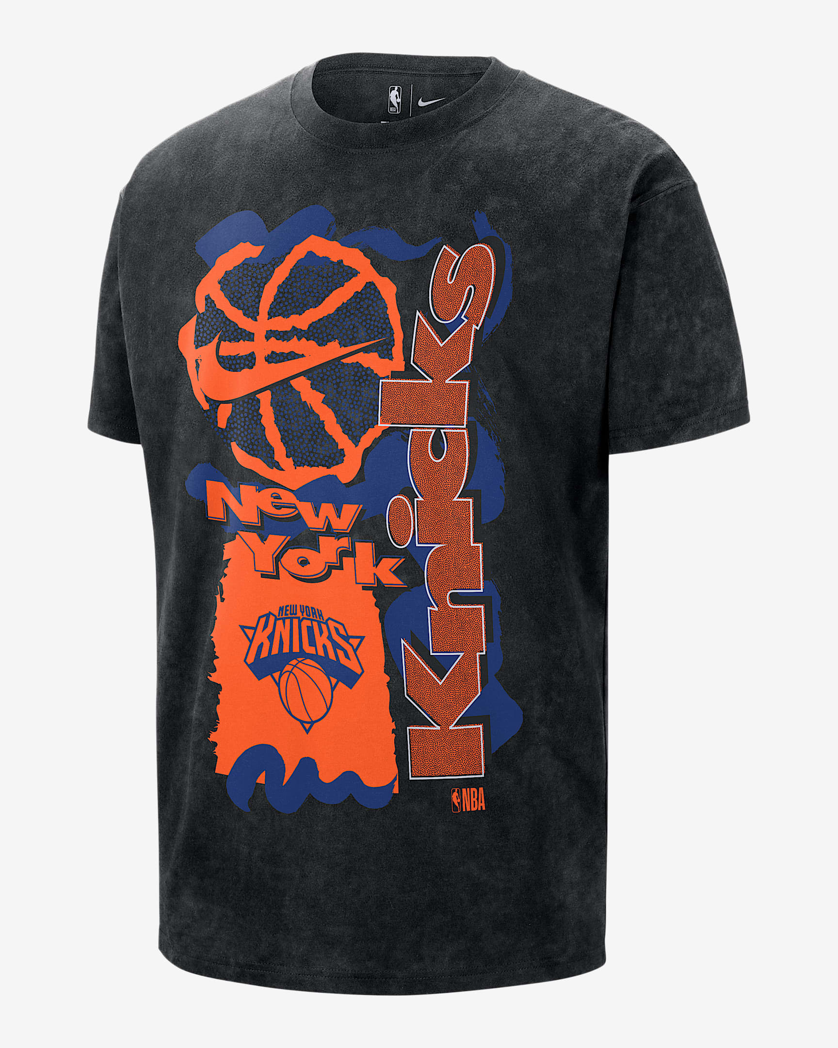 New York Knicks Courtside Men's Nike NBA Max90 T-Shirt - Black/Black