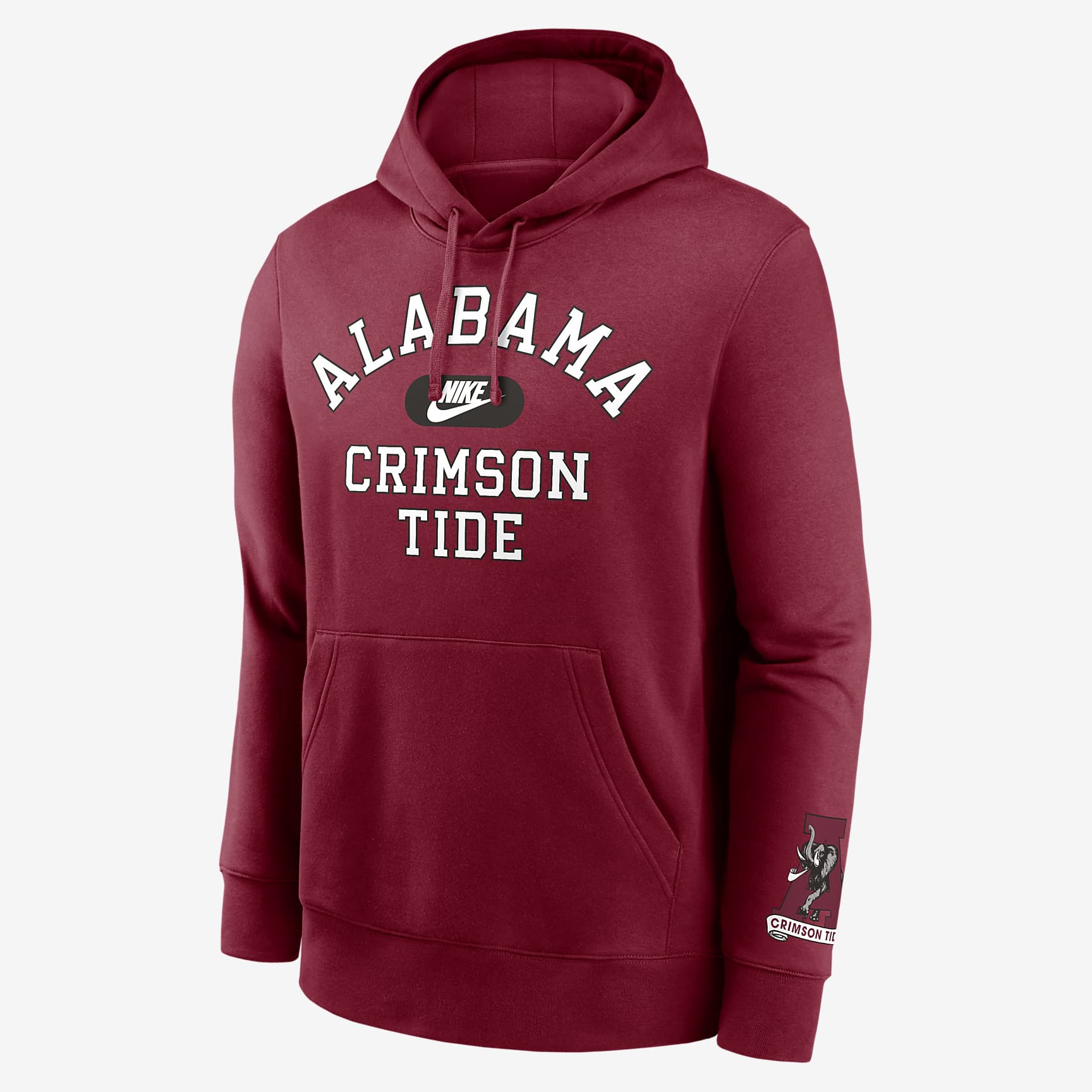 Alabama Crimson Tide Legacy Club Foundational Men's Nike College Pullover Hoodie - Team Crimson