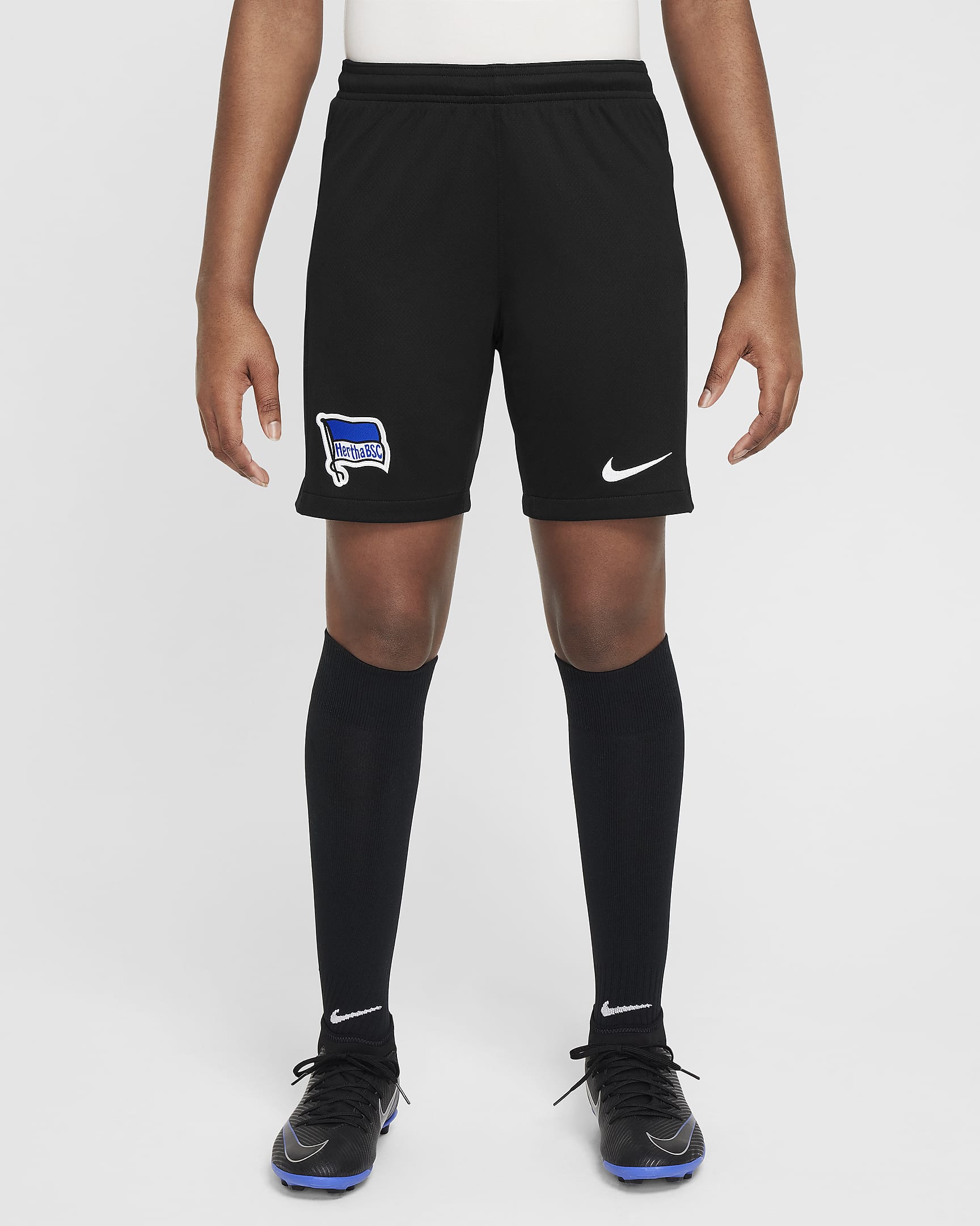 Hertha BSC 2024/25 Stadium Thuis/Uit Nike replica voetbalshorts met Dri-FIT voor kids - Zwart/Wit