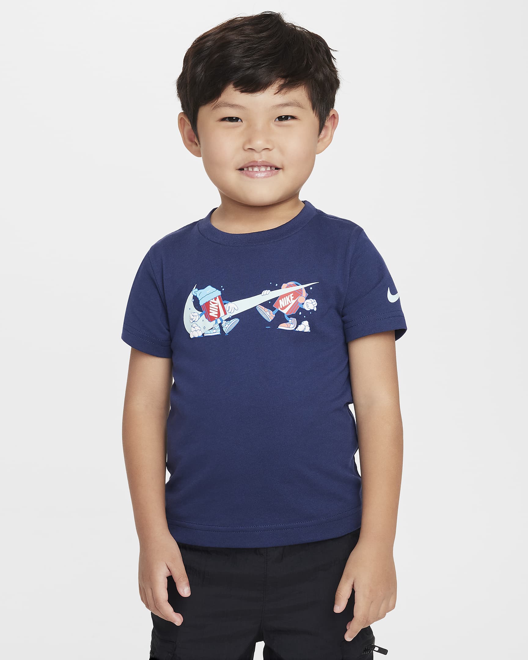 Playera Boxy Snowball infantil Nike - Azul marino medianoche