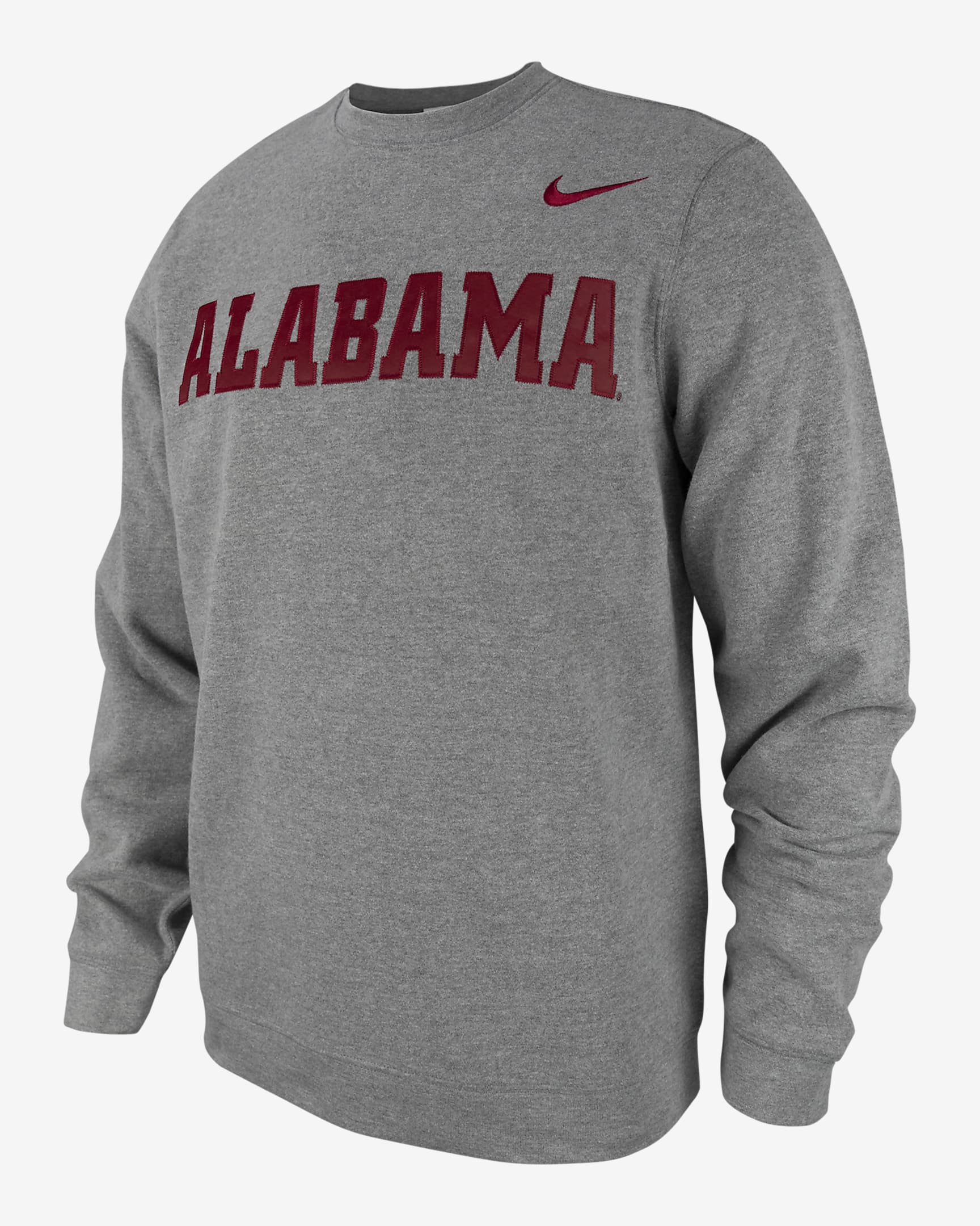 Alabama Club Fleece Men's Nike College Crew-Neck Sweatshirt - Carbon Heather