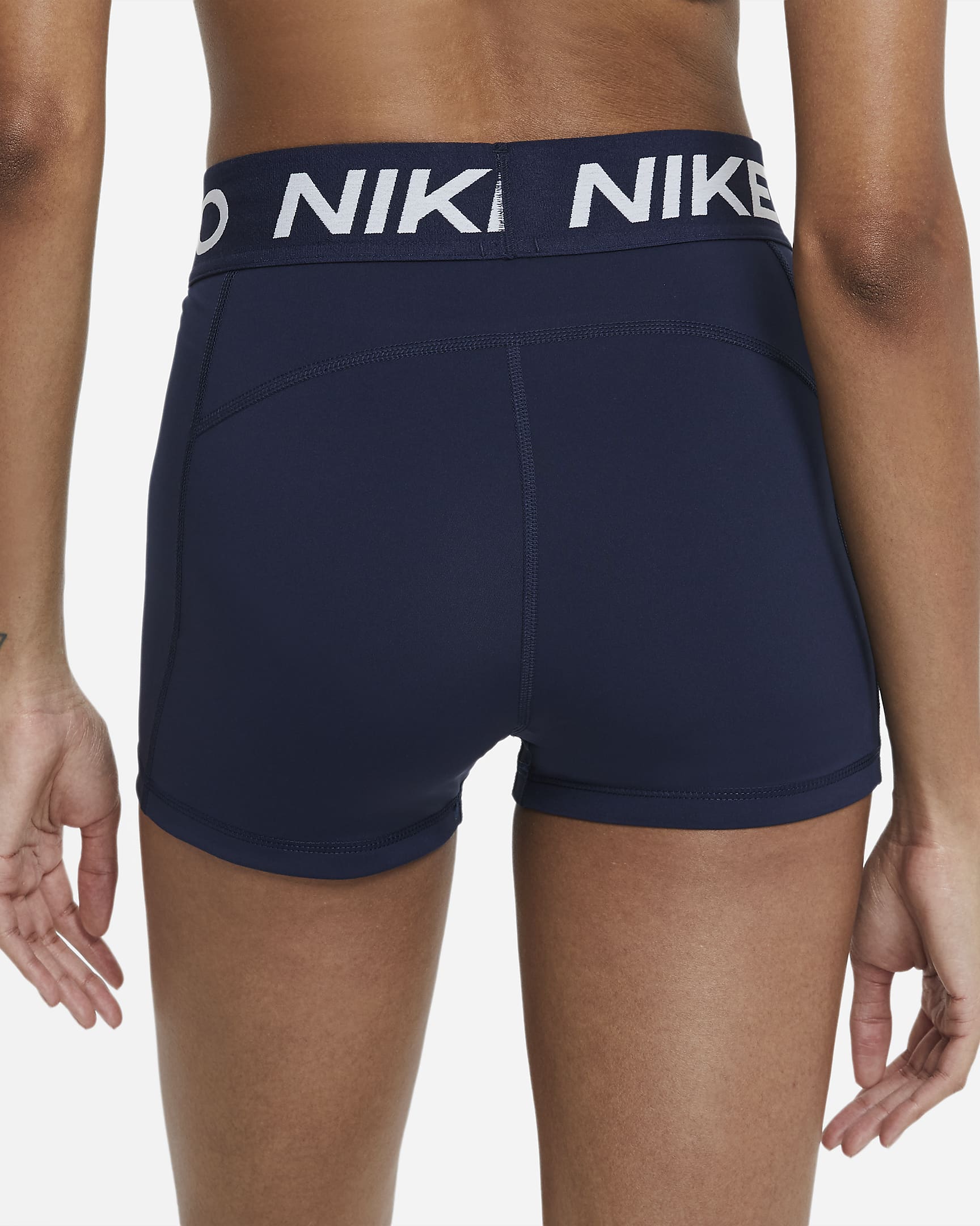 Shorts de 7.5 cm para mujer Nike Pro - Obsidiana/Blanco