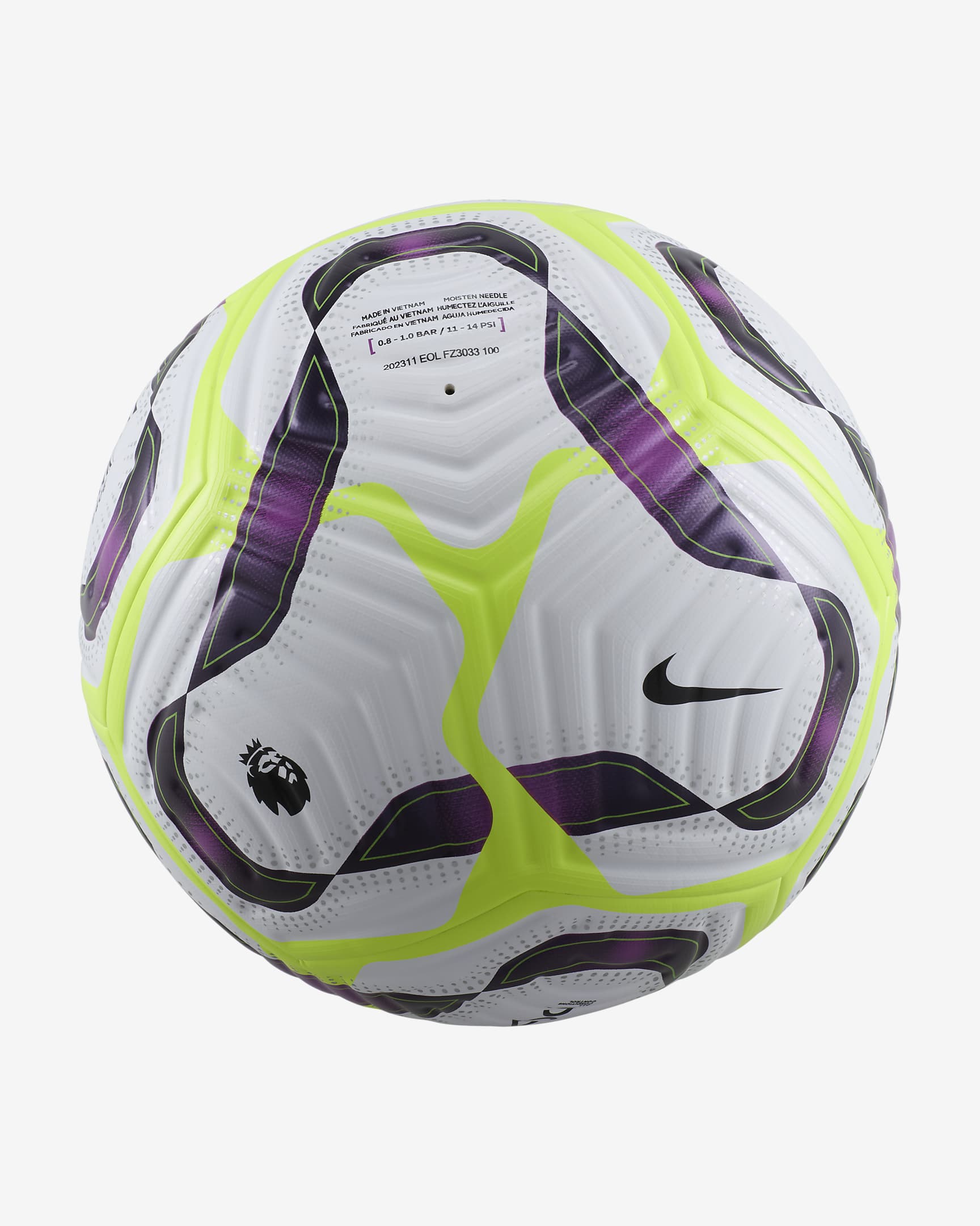 Premier League Flight Nike voetbal - Wit/Bold Berry/Volt/Zwart