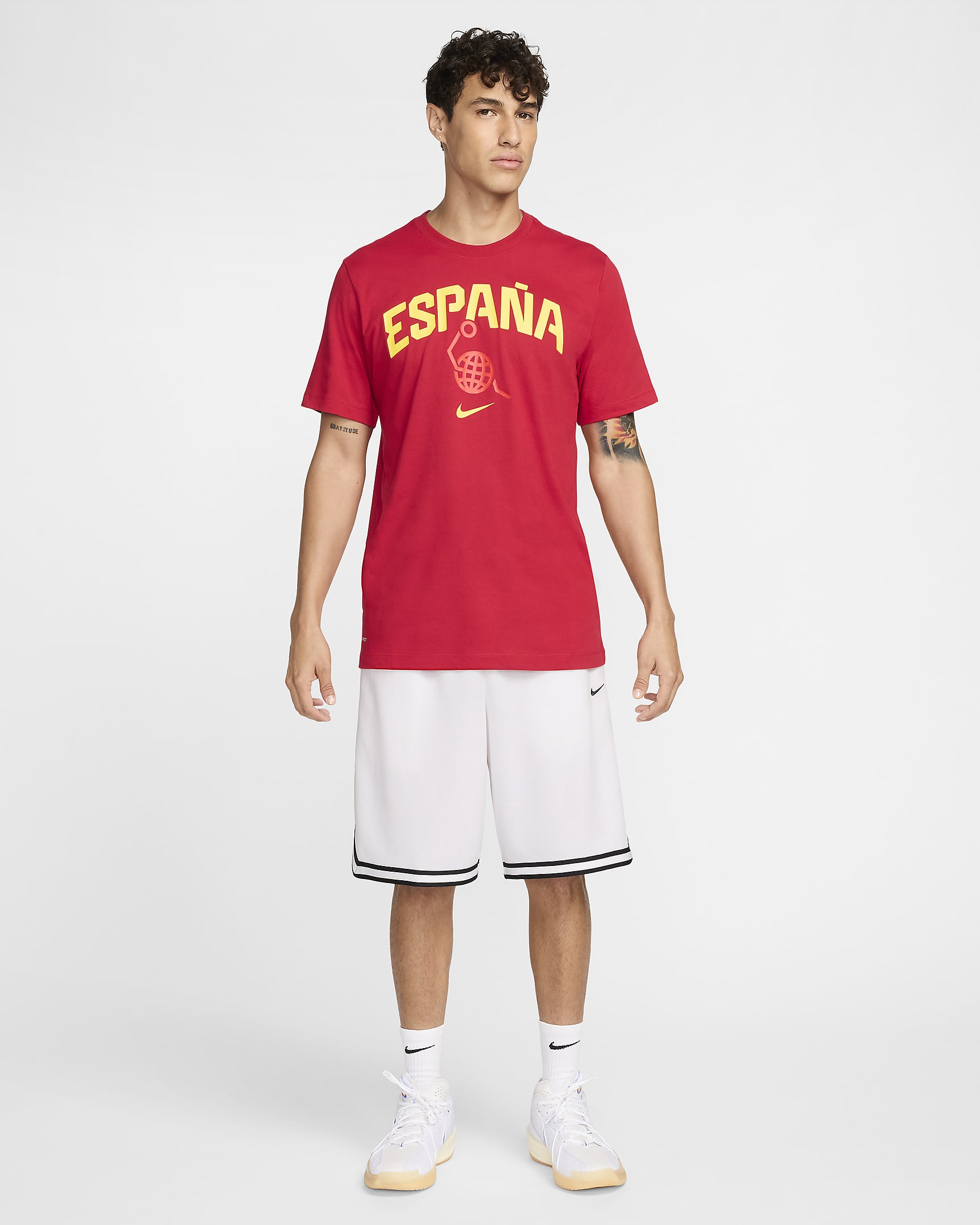 Spain Men's Nike Basketball T-Shirt - Gym Red/Gym Red/Chile Red/Tour Yellow