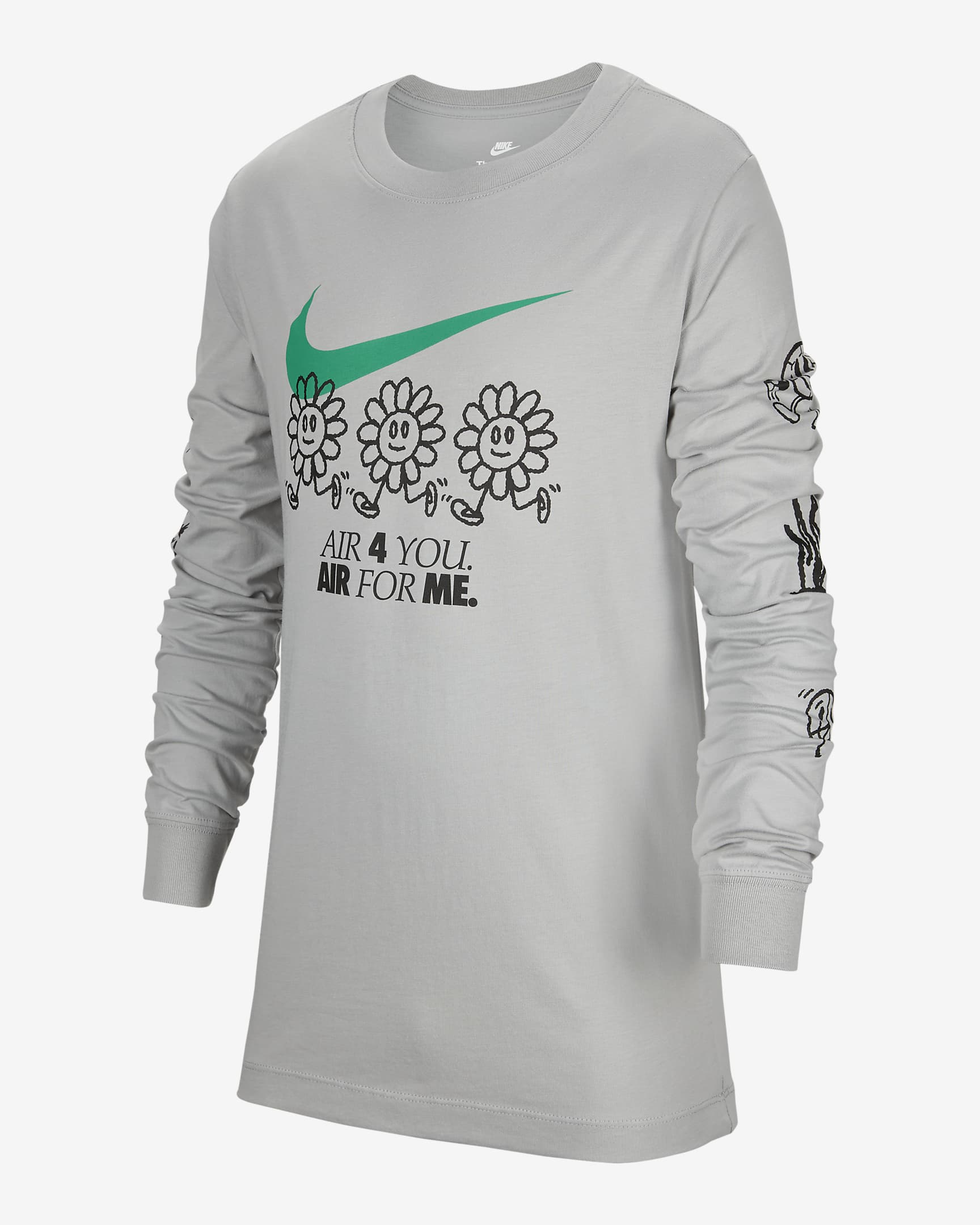 Nike Sportswear Older Kids' Long-Sleeve T-Shirt - Light Smoke Grey