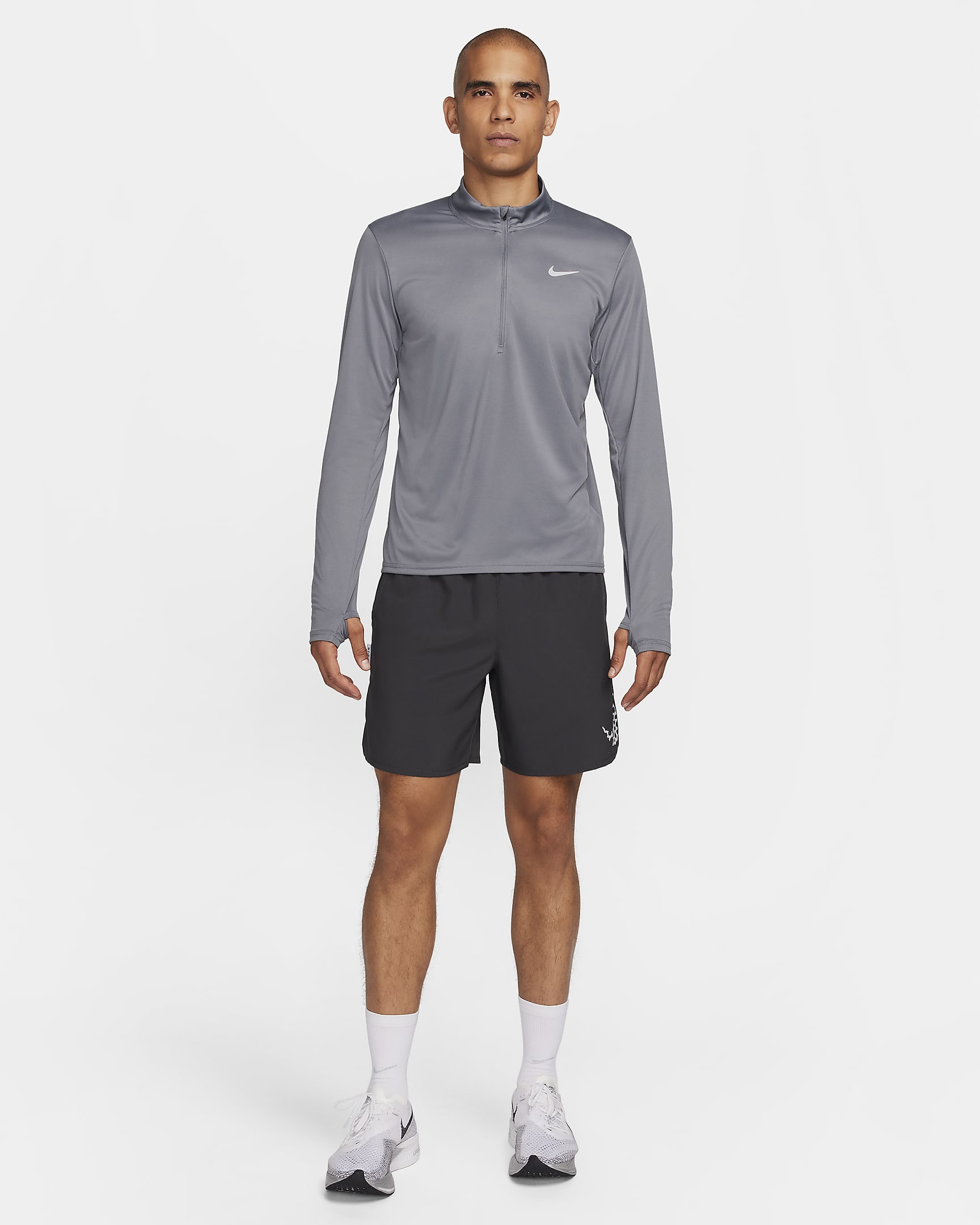 Camisola de running Dri-FIT com fecho até meio Nike Pacer para homem - Cinzento Smoke