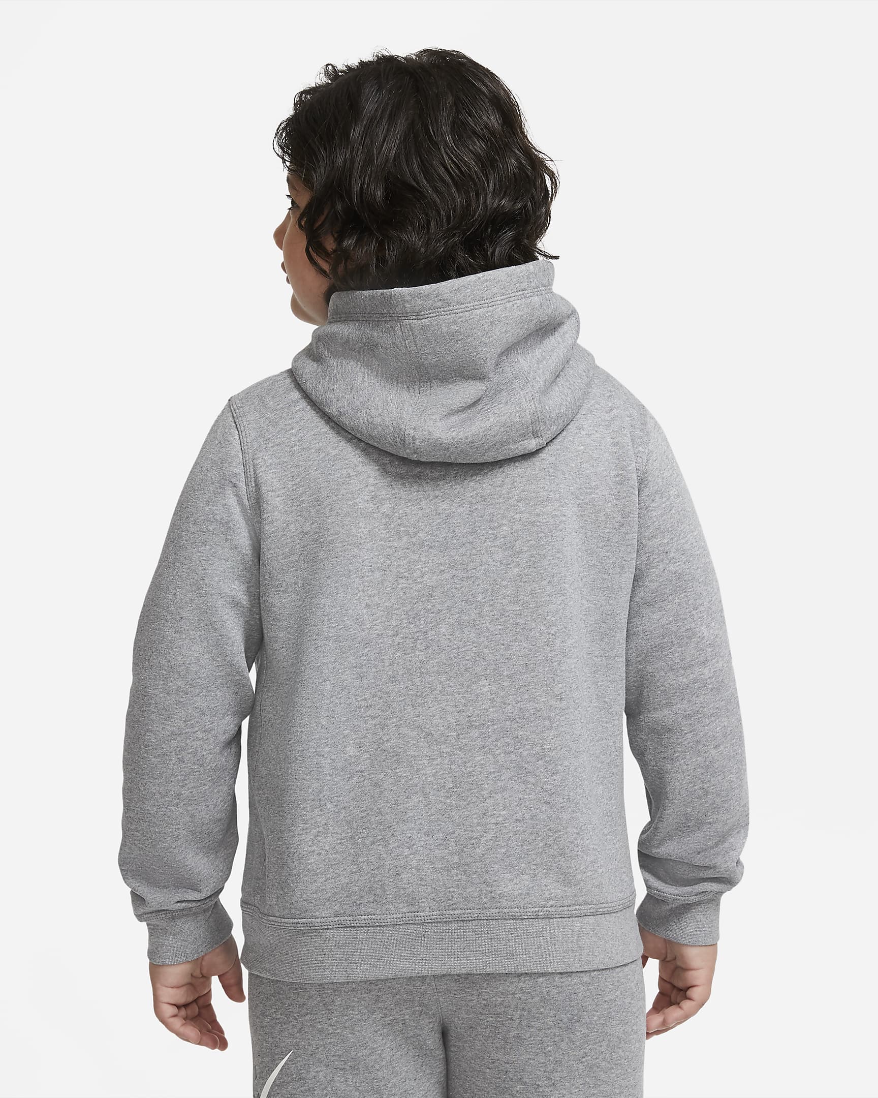 Nike Sportswear Club Fleece Big Kids' (Boys') Pullover Hoodie (Extended Size) - Carbon Heather