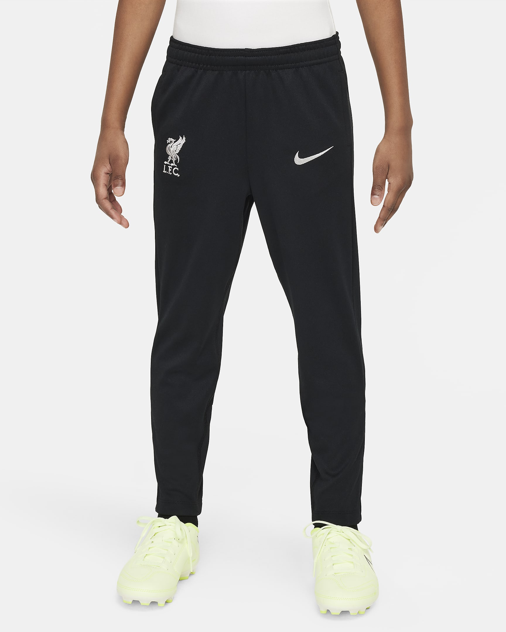 FC Liverpool Academy Pro Nike Dri-FIT Fußballhose aus Strick für jüngere Kinder - Schwarz/Gym Red/Light Orewood Brown