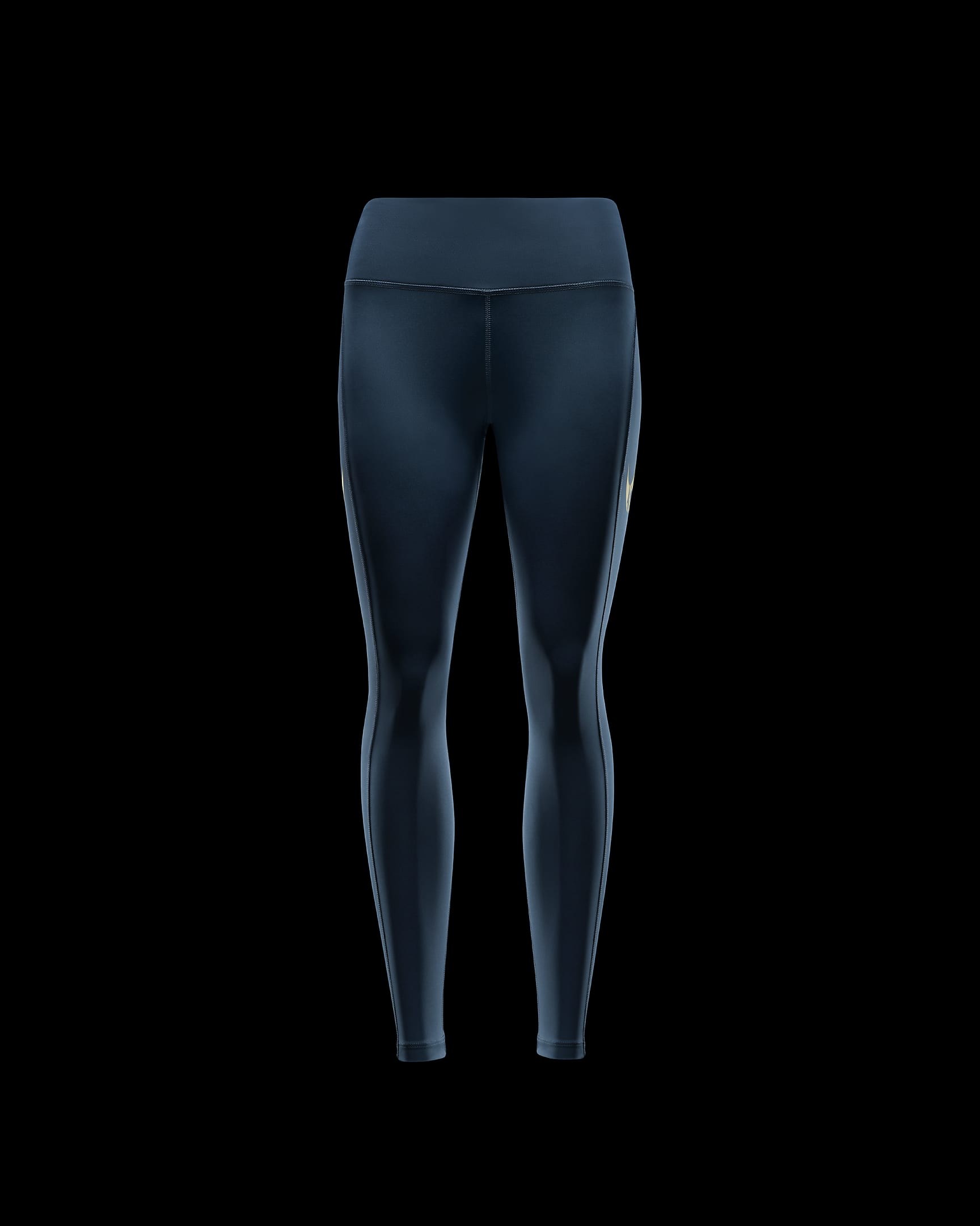 Nike Fast Swoosh Women's Mid-Rise 7/8 Running Leggings with Pockets - Armory Navy/Bright Cactus