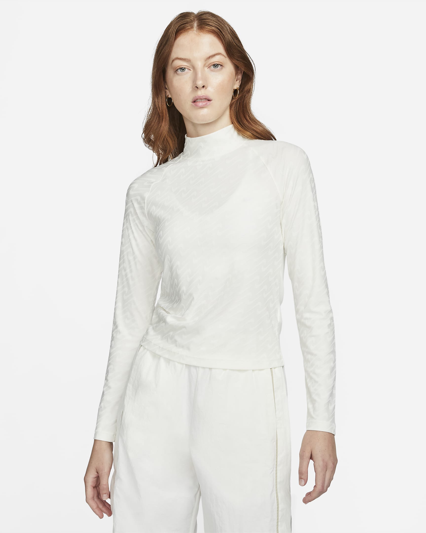 Camiseta de manga larga y cuello alto para mujer Nike Sportswear Icon Clash - Vela