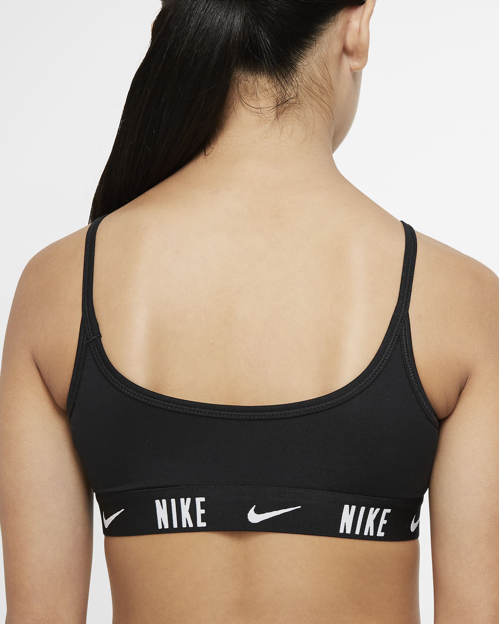 Nike Trophy Big Kids' (Girls') Sports Bra - Black/Black/White