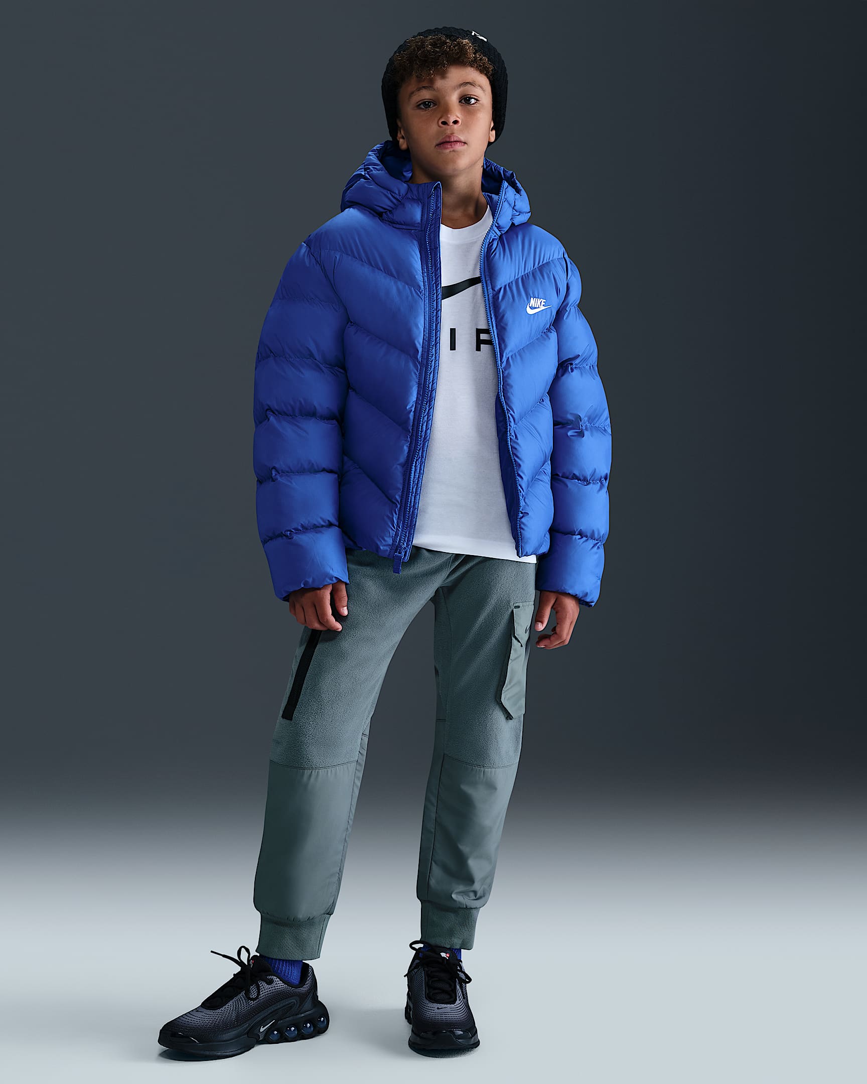 Nike Sportswear City Utility EasyOn Older Kids' Therma-FIT Winterized Trousers - Smoke Grey/Black