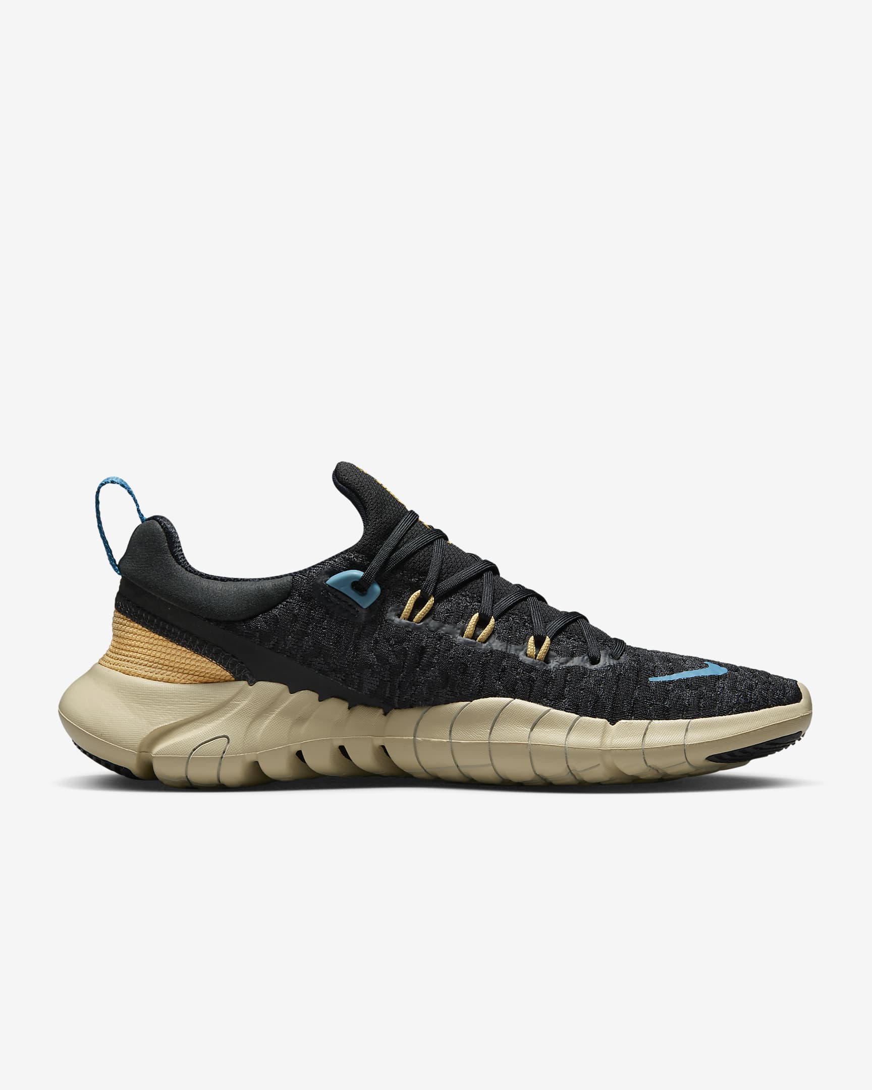 Nike Free Run 5.0 Women's Road Running Shoes - Black/Anthracite/Wheat Gold/Noise Aqua