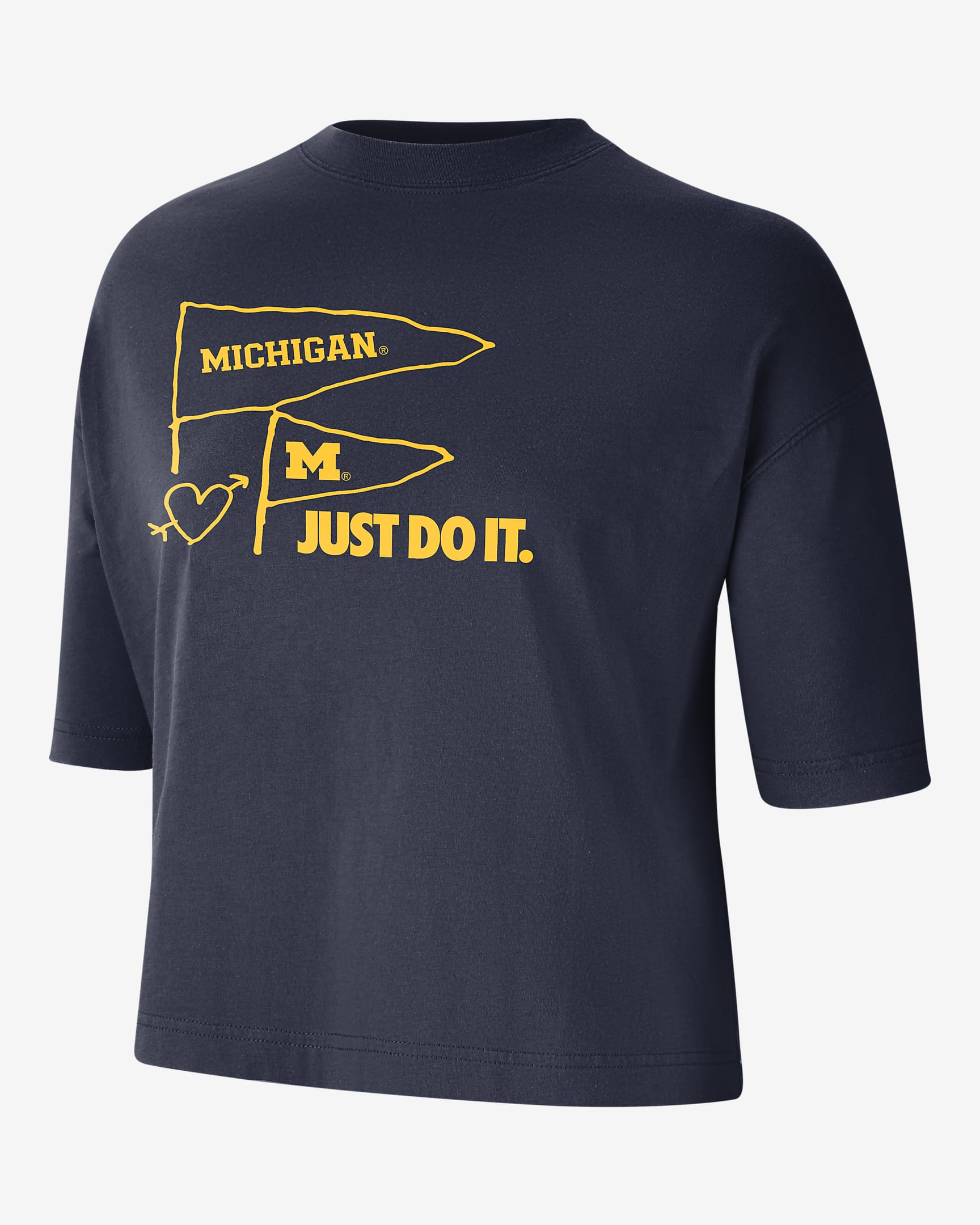 Michigan Women's Nike College T-Shirt - College Navy